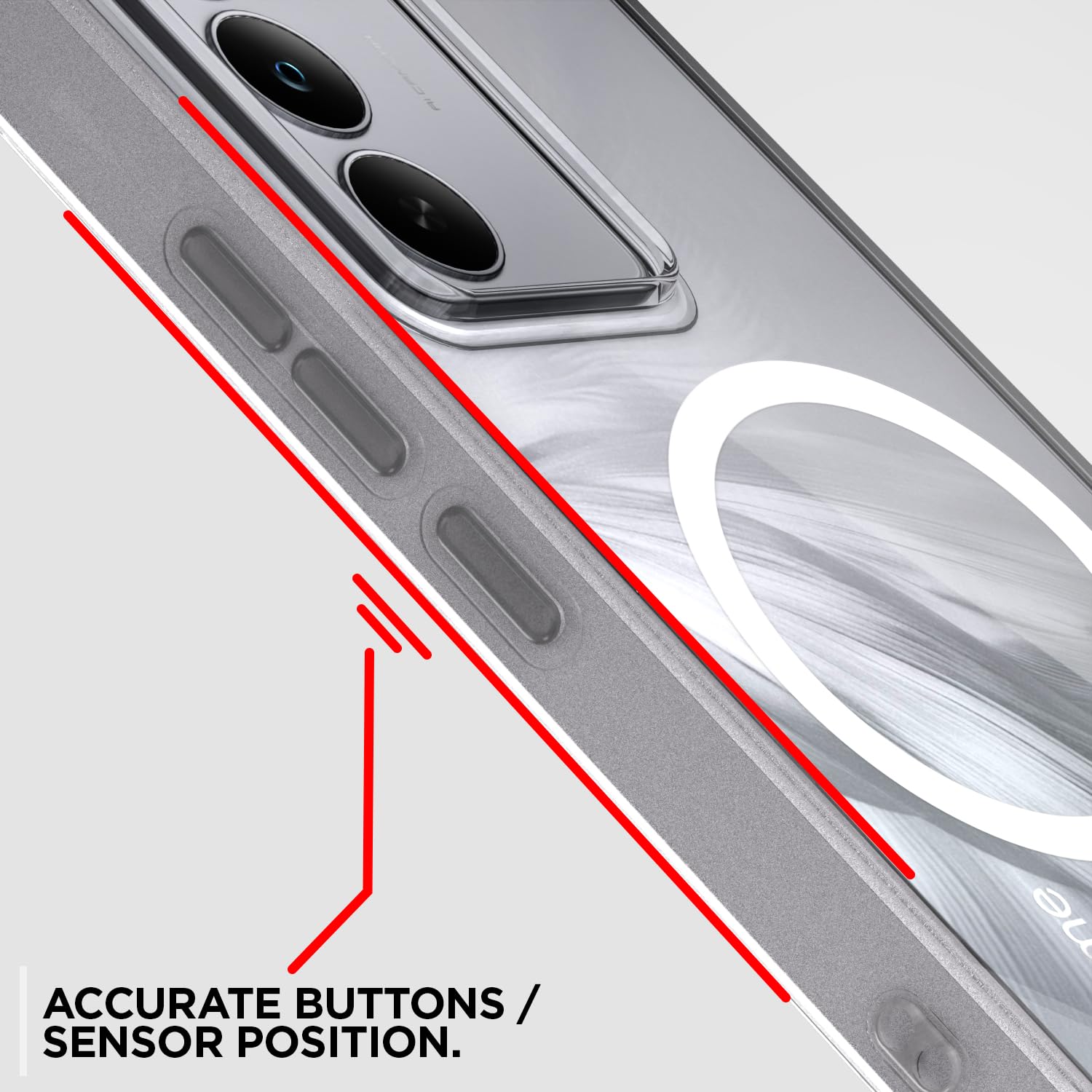Pikkme Realme C71 Mag-Safe Shockproof PC + TPU Back Cover (Transparent)