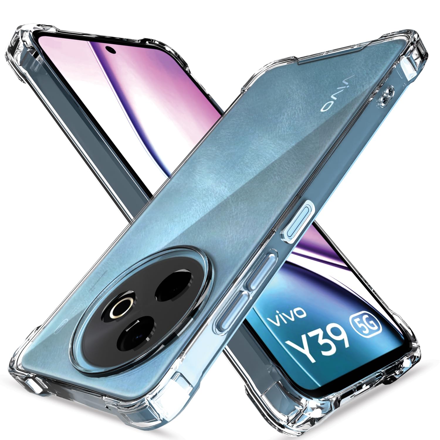 Pikkme Vivo Y39 5G PC + TPU Clear Transparent Back Cover - Transparent