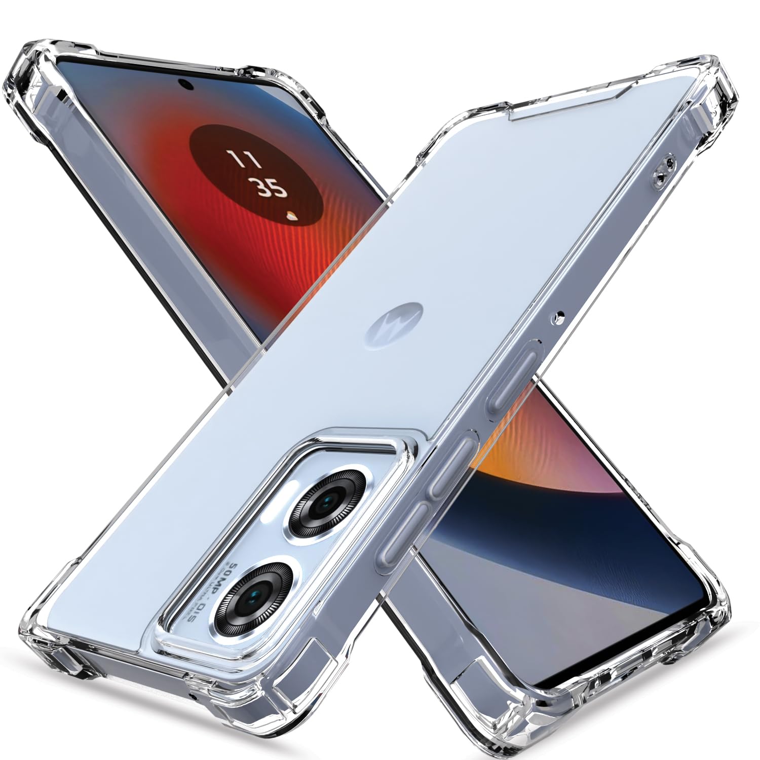 Pikkme Motorola Moto Edge 50 Fusion 5G PC + TPU Crystal Clear Back Cover (Transparent)