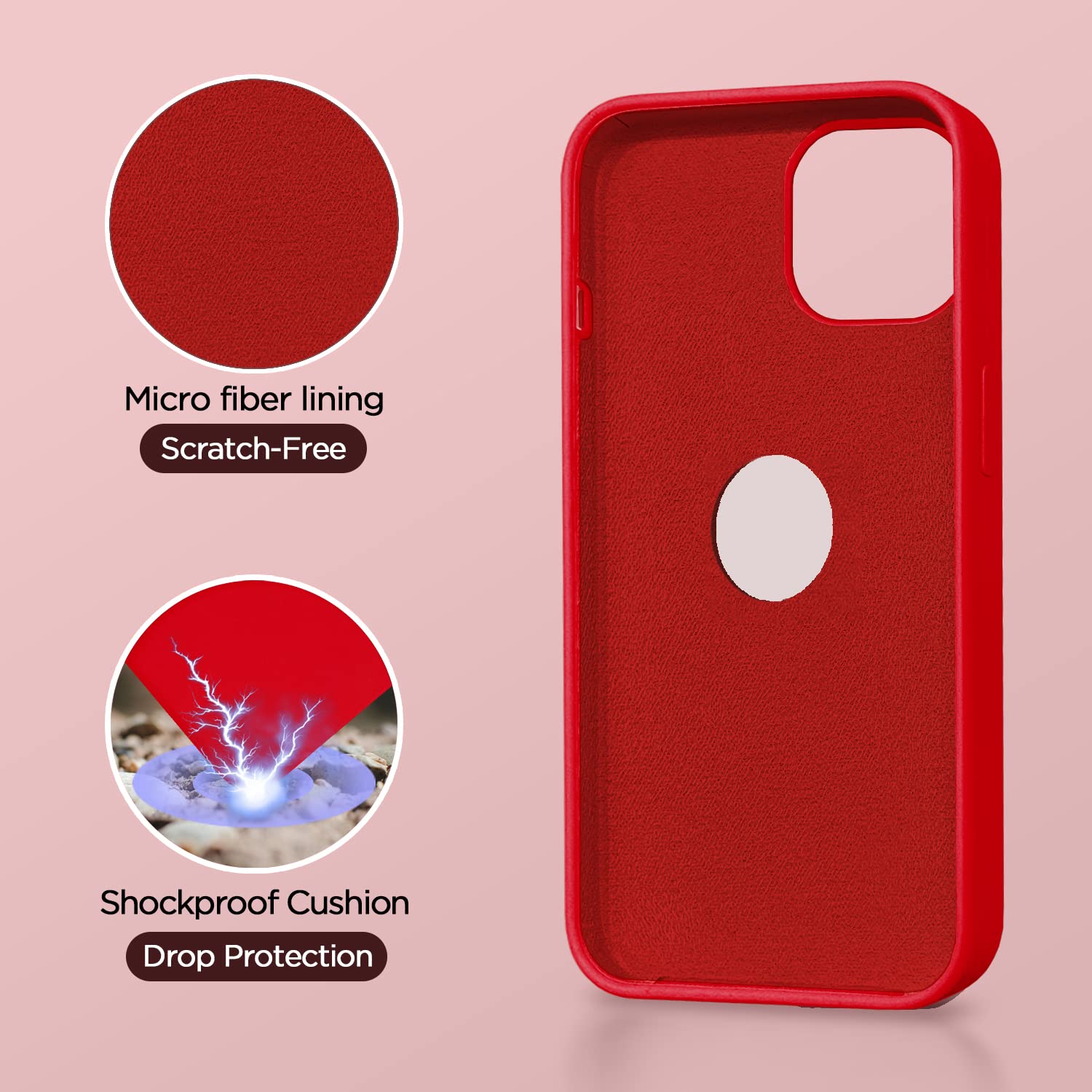 iPhone 14 Pro Soft Silicone phone cover in red by Pikkme – photo 4