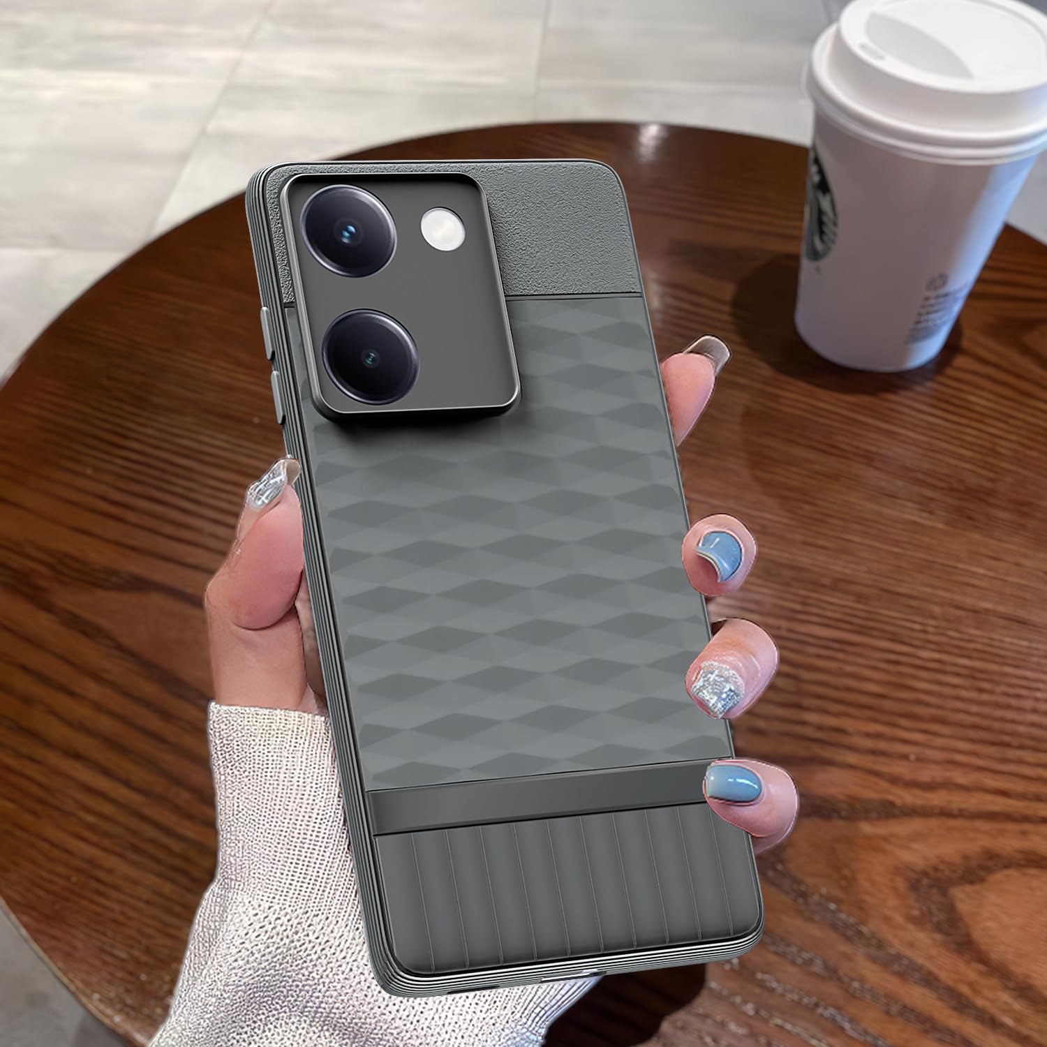 Pikkme Vivo Y300 Plus 5G Shockproof Soft Flexible Gencase Back Cover (Grey)