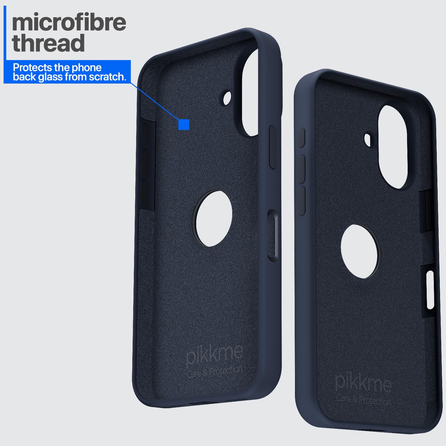 Pikkme iPhone 16 Plus Super Soft Silicone Back Cover (Dark Blue)