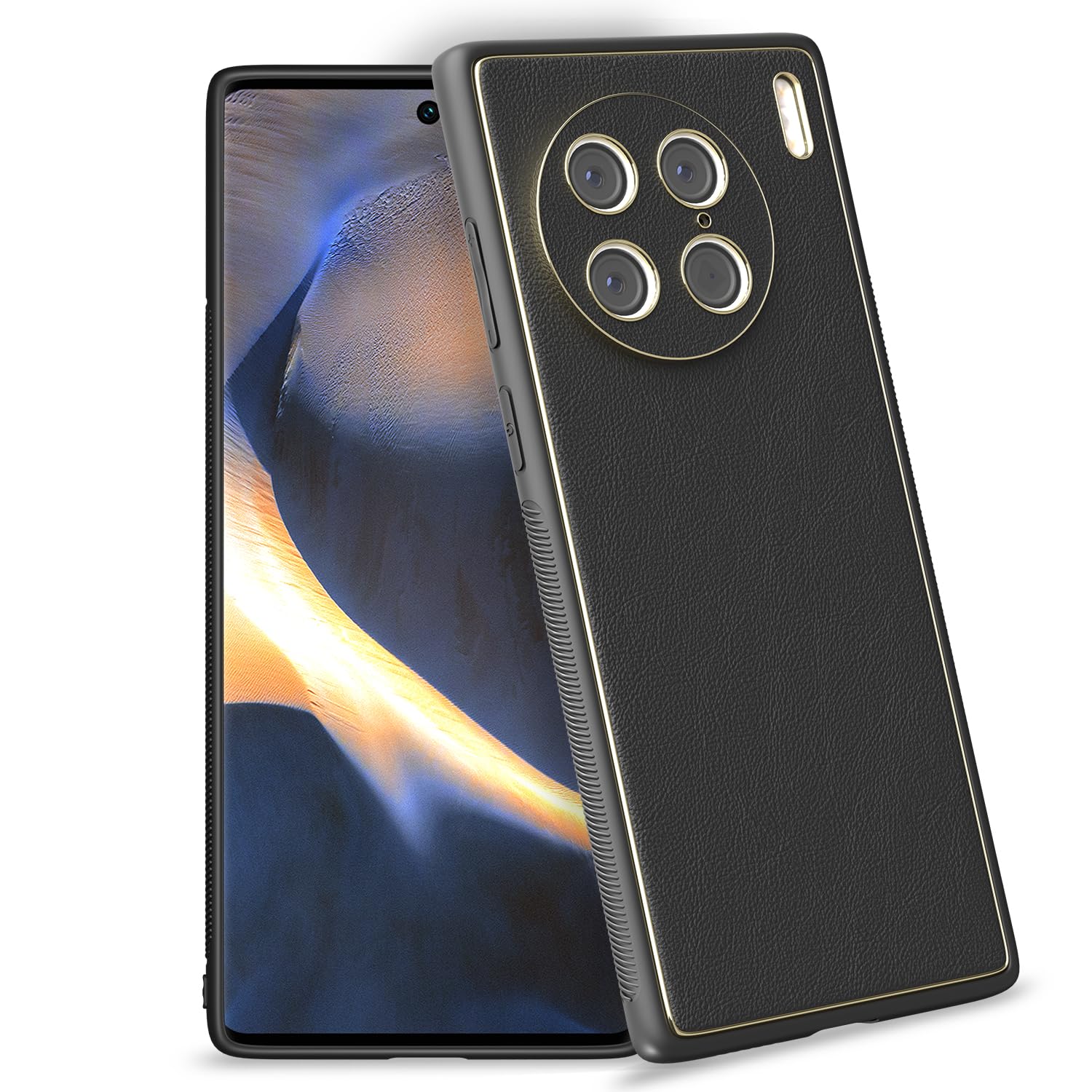 Pikkme black phone cover for Vivo X90 Pro 5G