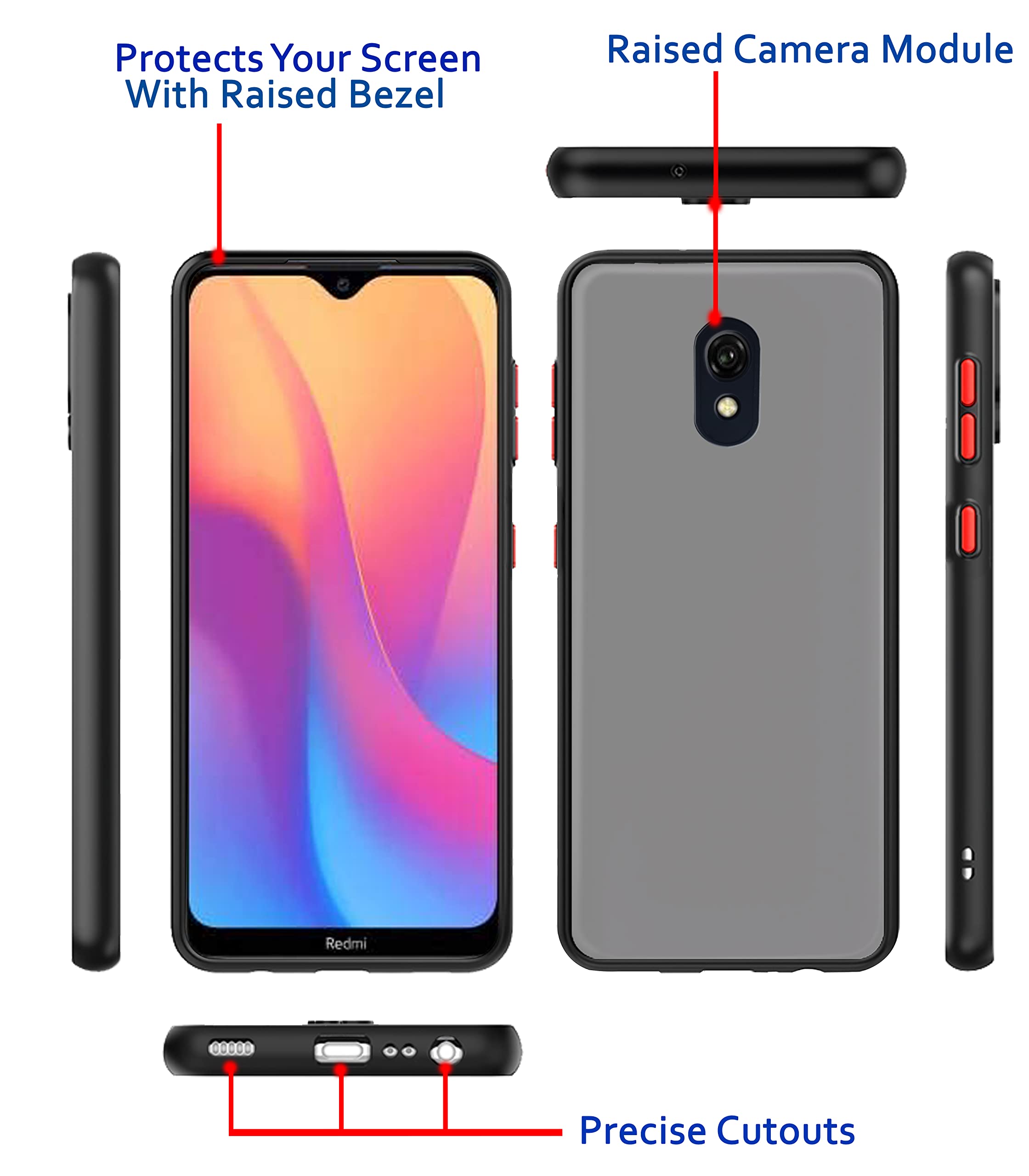 Black phone cover for Redmi 8A – Pikkme – photo 3