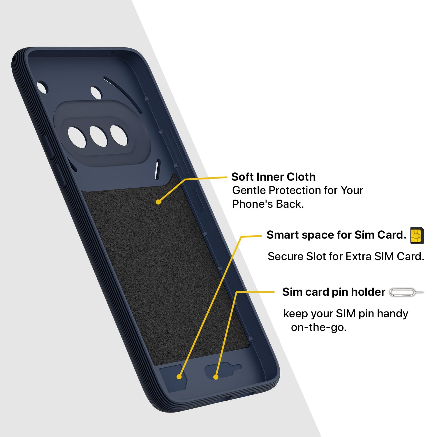 Pikkme Nothing Phone 3a 5G Shockproof Soft Flexible Gencase Back Cover (Blue)