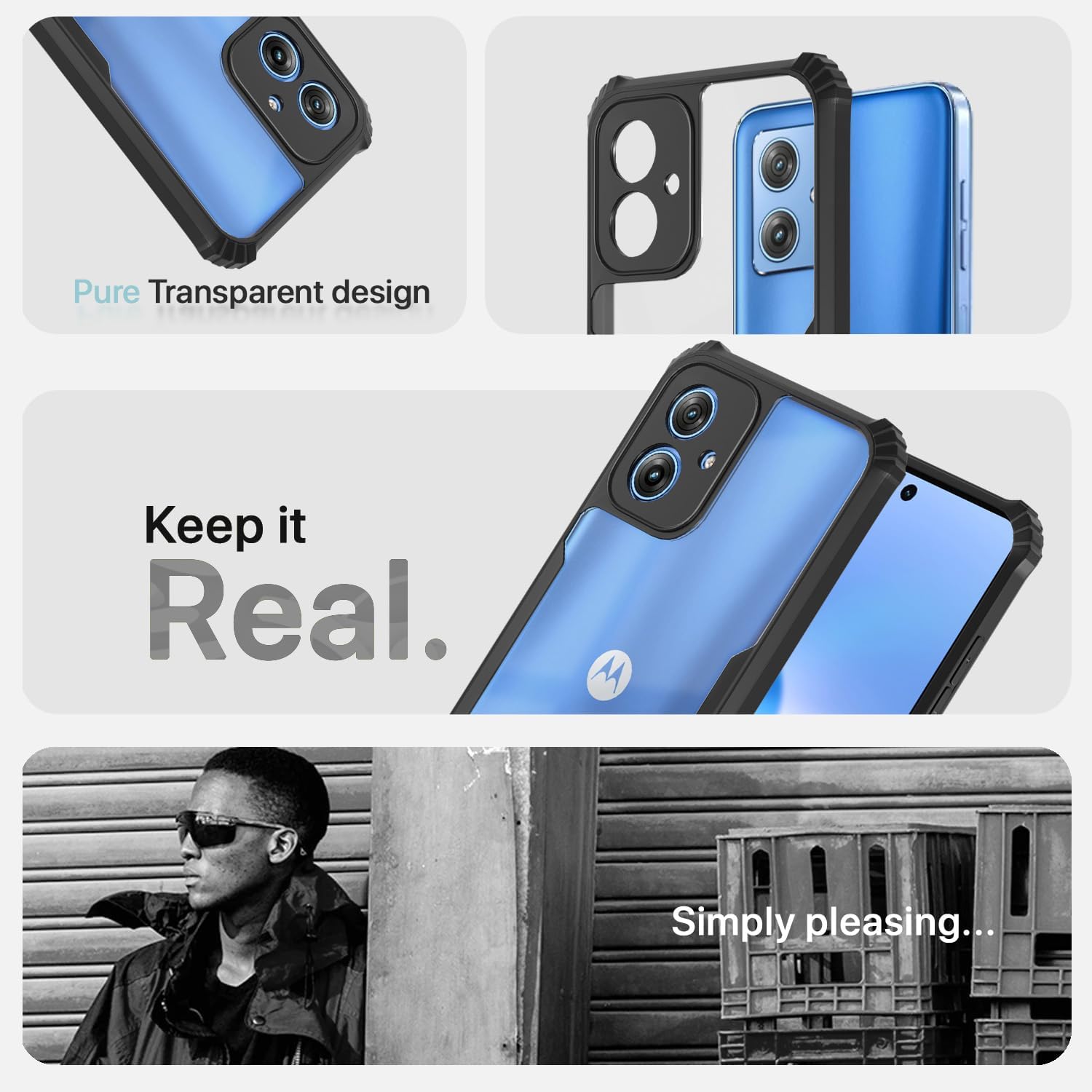 Black Hybrid phone cover for Moto G54/G64 5G – Pikkme – photo 4