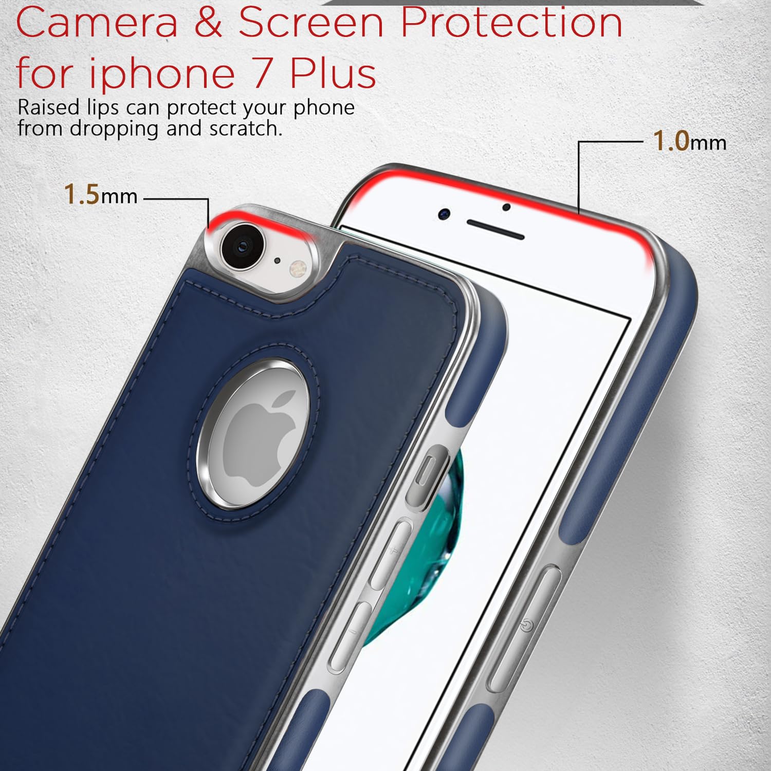 iPhone 7/8 Leatherback mobile back cover in chrome blue by Pikkme – photo 4