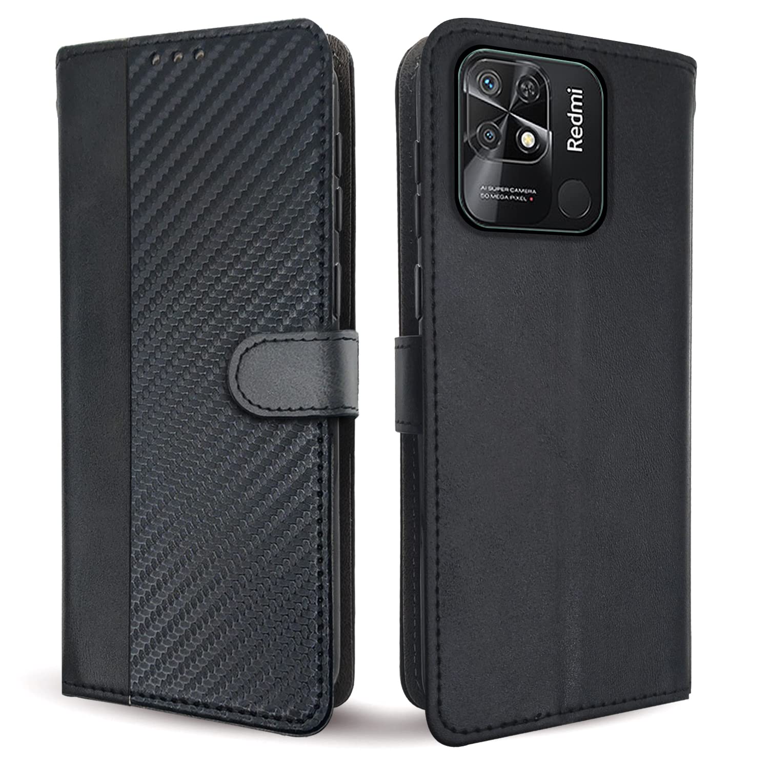 Pikkme Redmi 10/10 Power Wallet black flip case