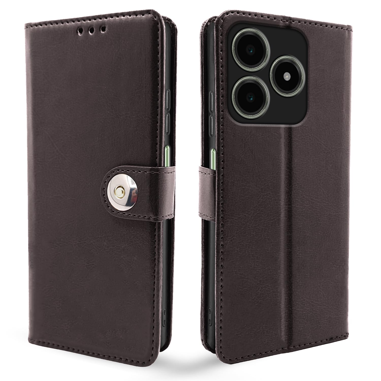 Pikkme coffee Button flip case for Realme C63 4G