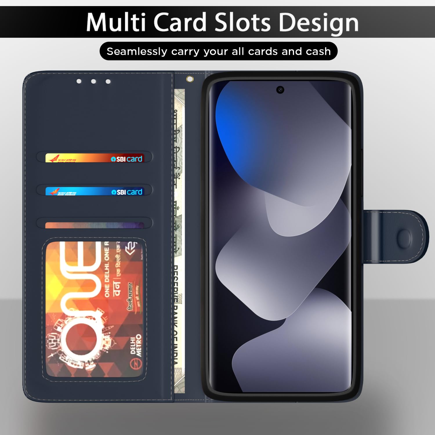 Pikkme Redmi Note 15 5G blue flip cover – photo 5