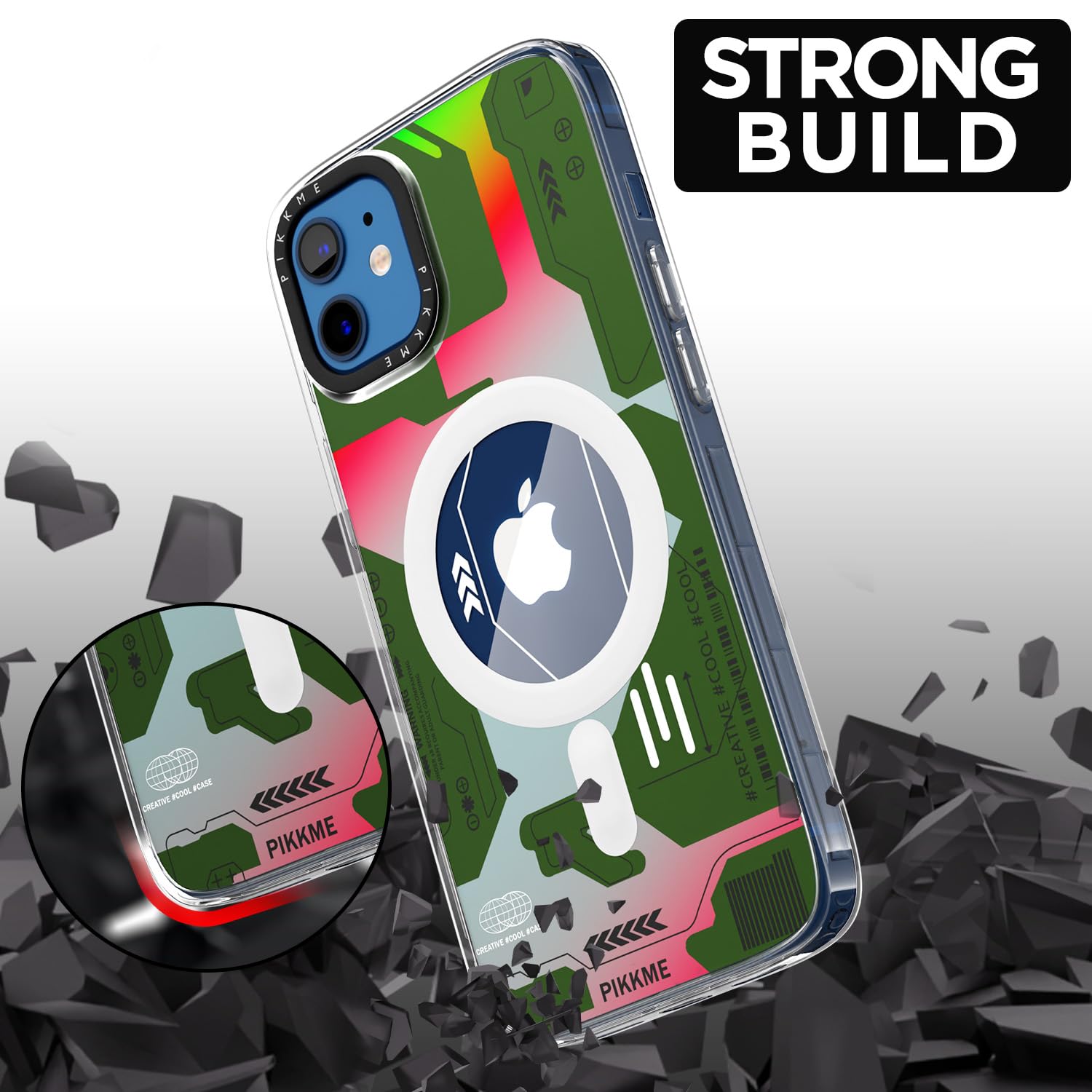 Pikkme iPhone 12/12 Pro Printmagsafe Back Cover (green)