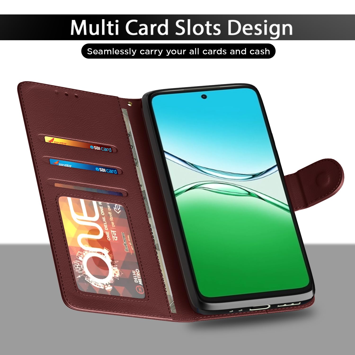 Pikkme Oppo A5 Pro 5G Vintage Flip Cover (Brown)