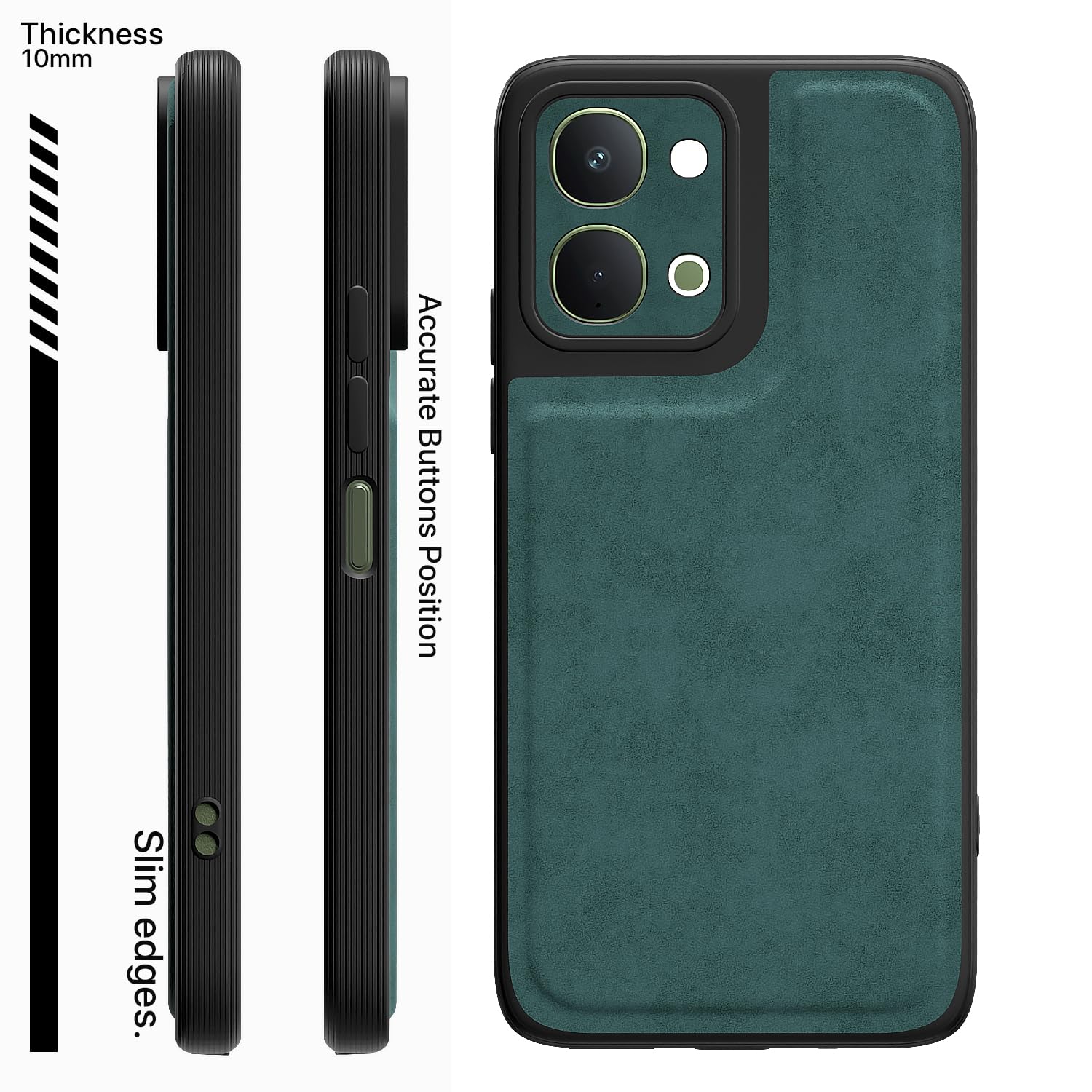 Pikkme Vivo T5x/Y51 Pro/iQOO Z11x 5G Leather green mobile cover – photo 3
