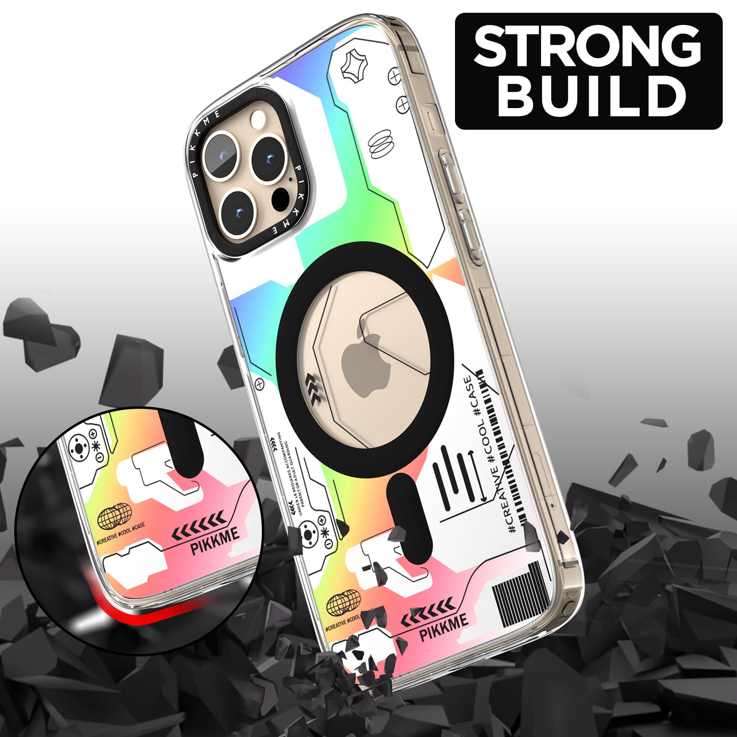 Pikkme iPhone 12 Pro Max Printmagsafe Back Cover (White)