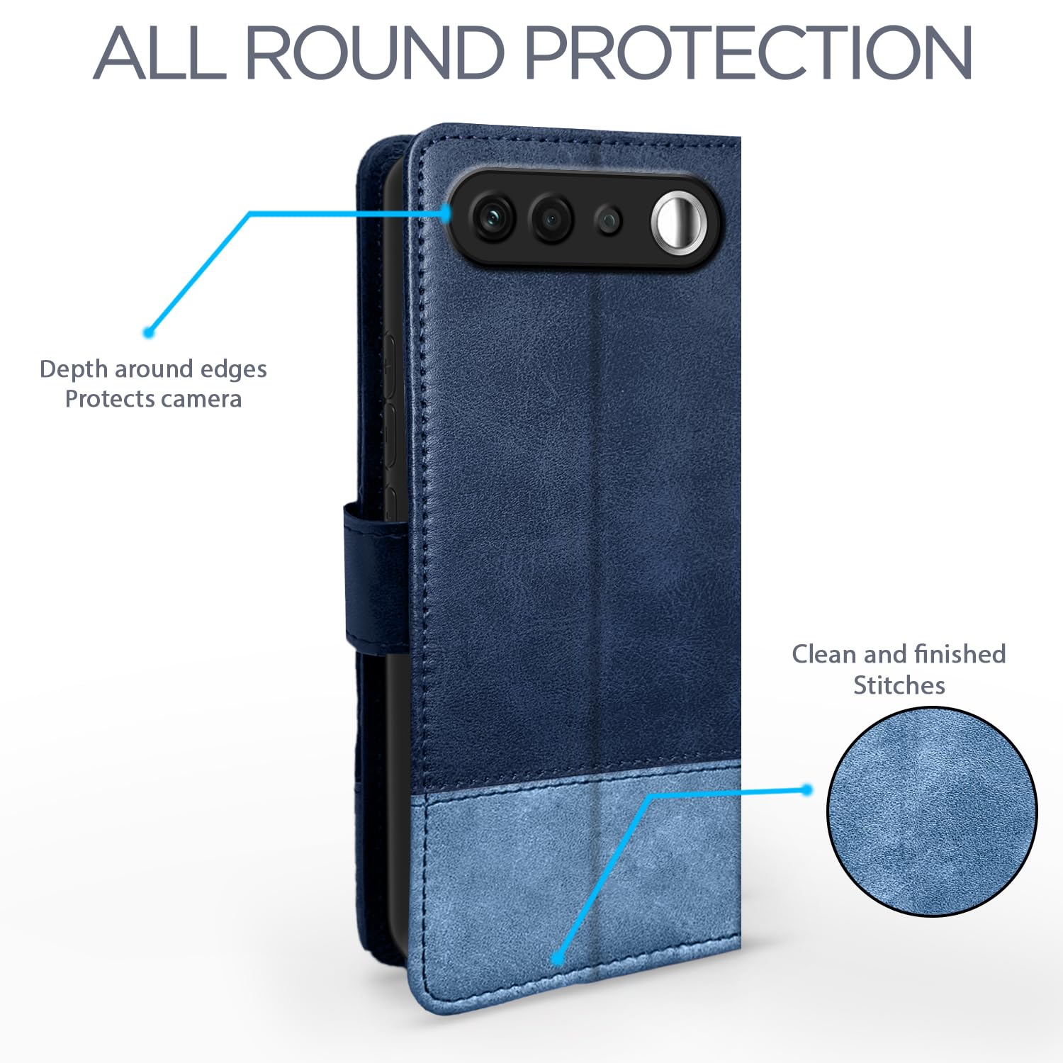 Navy & light blue mobile flip cover for Realme 16 5G – Pikkme – photo 4