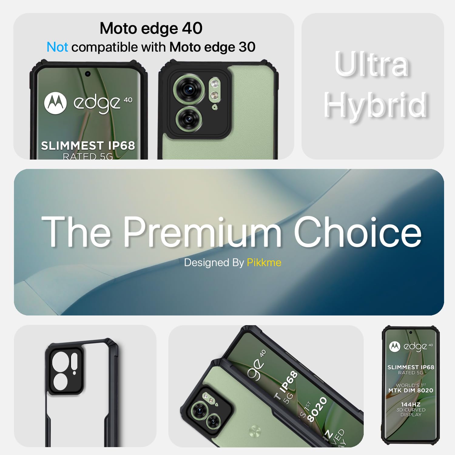 Pikkme black Hybrid mobile back cover for Moto Edge 40 – photo 2