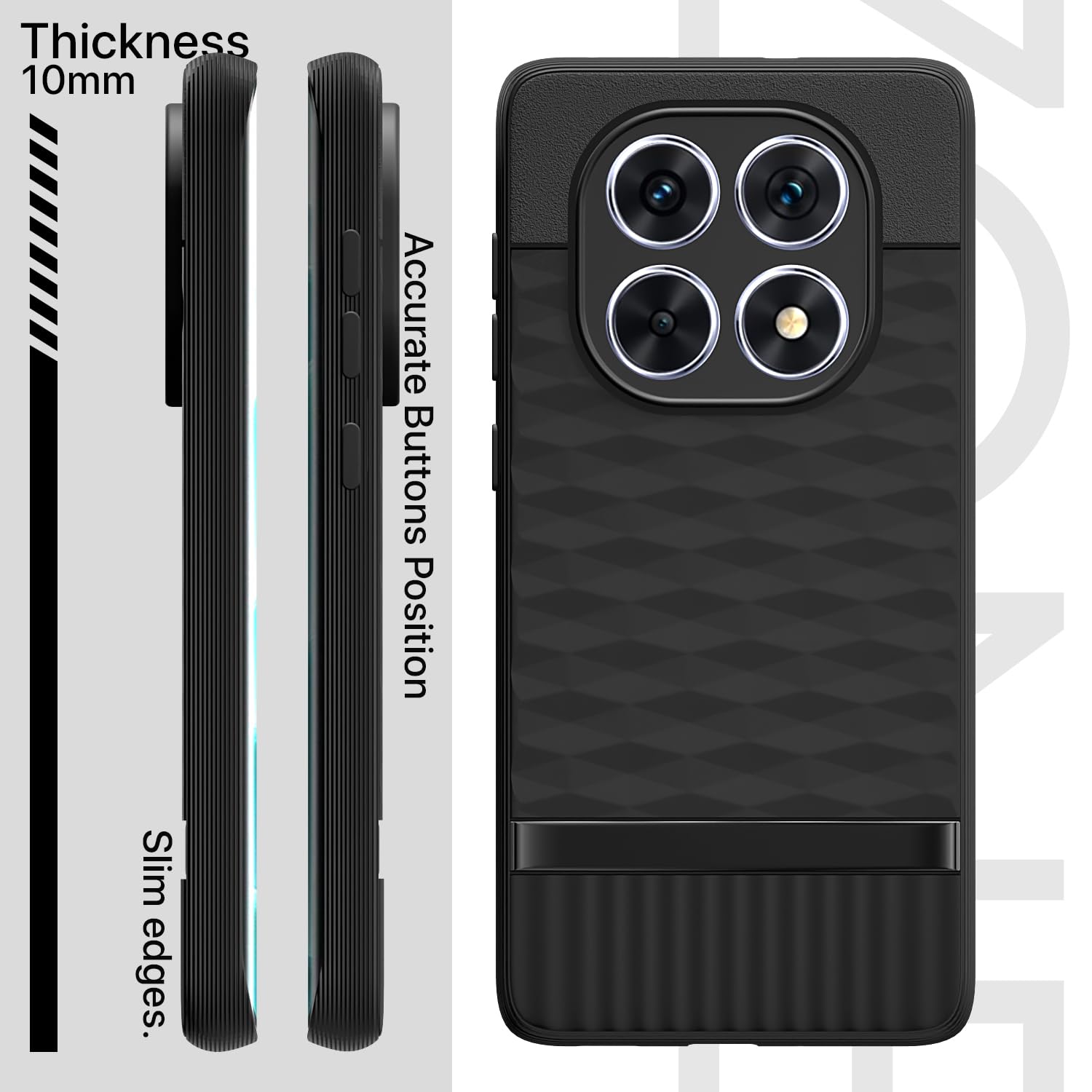 Pikkme Redmi Note 14 Pro 5G Gencase Back Cover (Black)