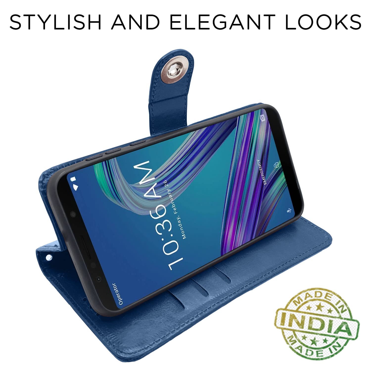 Pikkme button blue Wallet flip cover for Asus – photo 5
