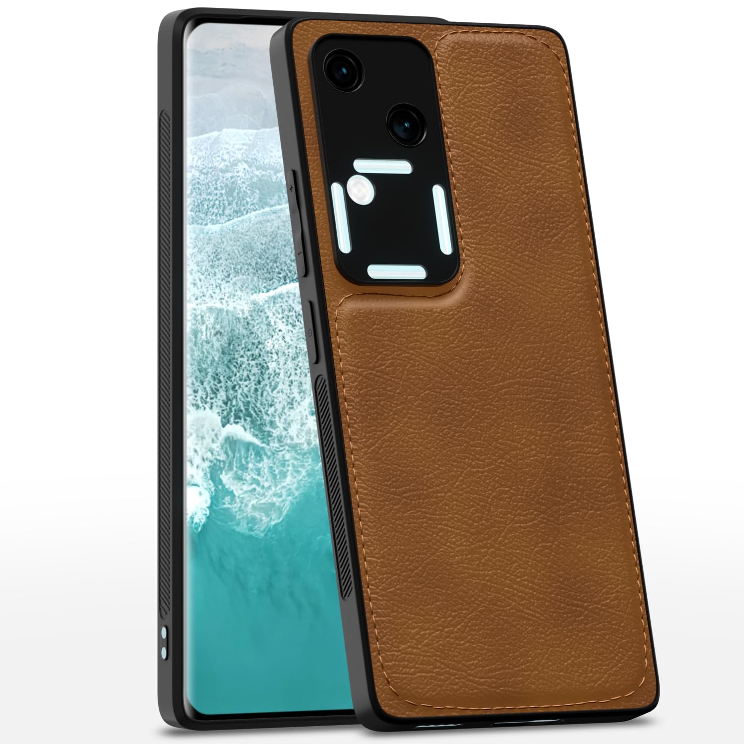 Vivo V30 / V30 Pro 5G Leather Back Cover – Brown