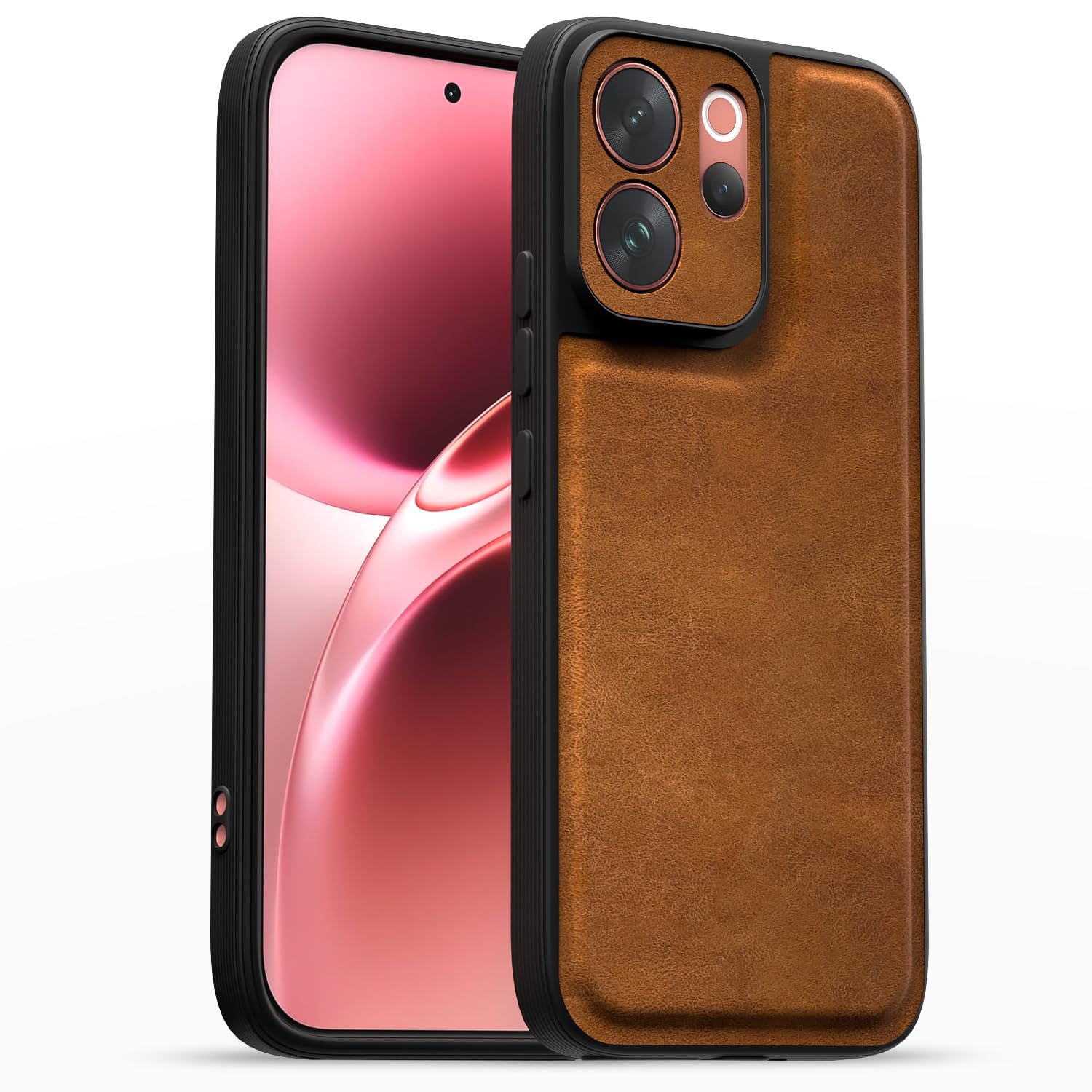 Vivo V70 5G Leather mobile cover in brown by Pikkme