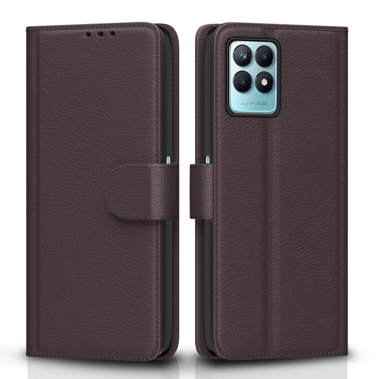 Pikkme Realme Narzo 50 5G/Oppo K10 5G/Oppo A57 Wallet coffee flip case
