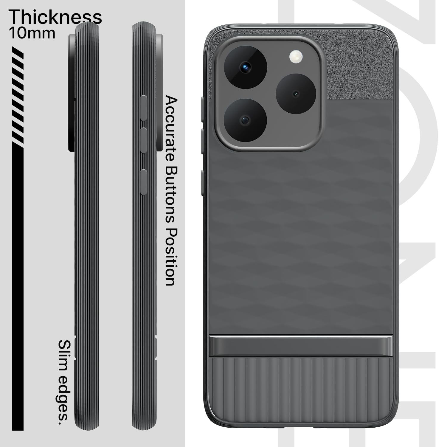 Realme 15T/Narzo 90 5G Silicone back cover in grey by Pikkme – photo 3