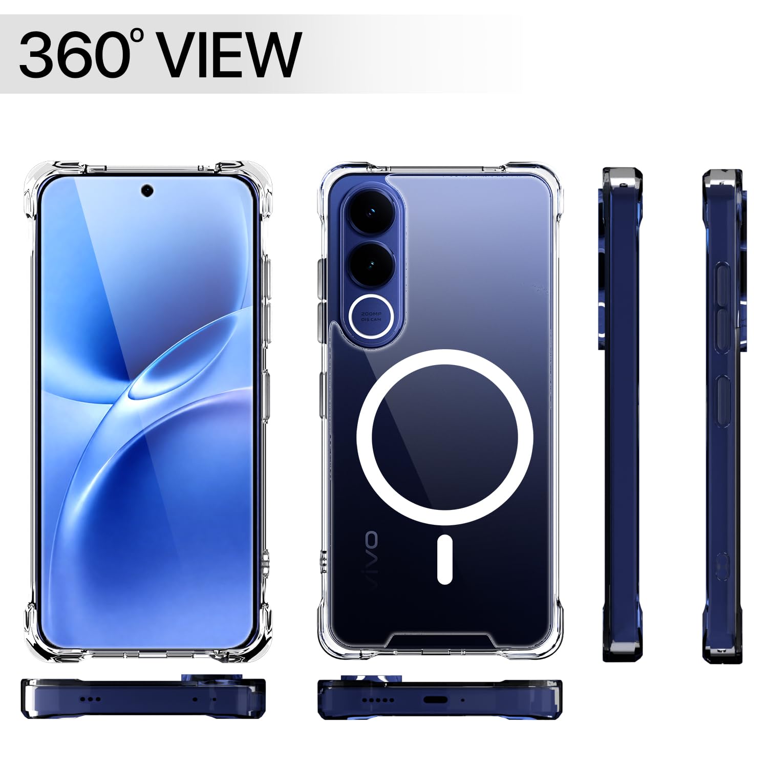 Pikkme Vivo V70 FE 5G MagSafe transparent mag-safe mobile back cover – photo 7