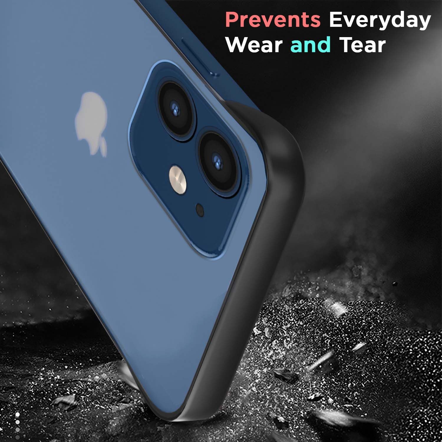 Pikkme iPhone 12 Frameless Back Cover (Black)