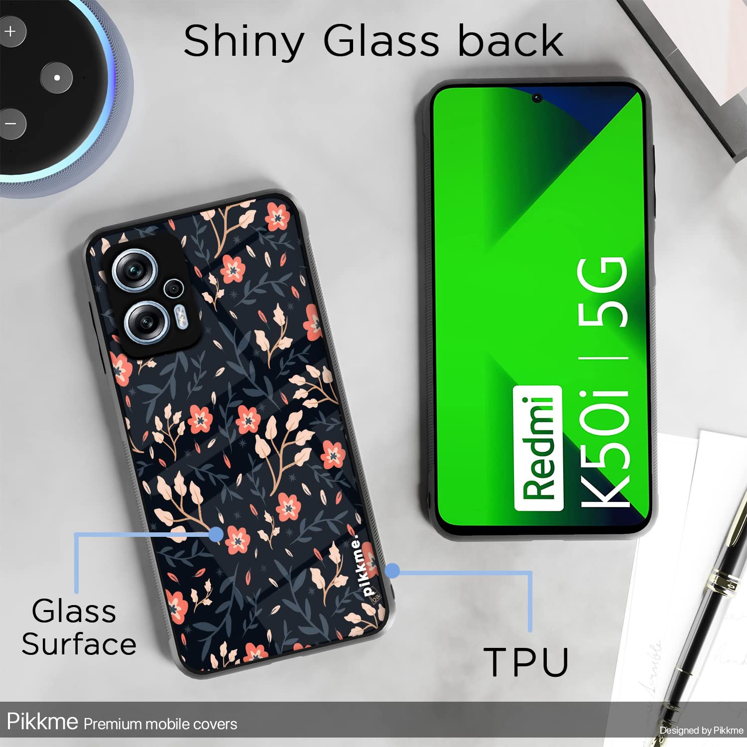 Redmi K50i 5G Flower mobile back cover by Pikkme – photo 3