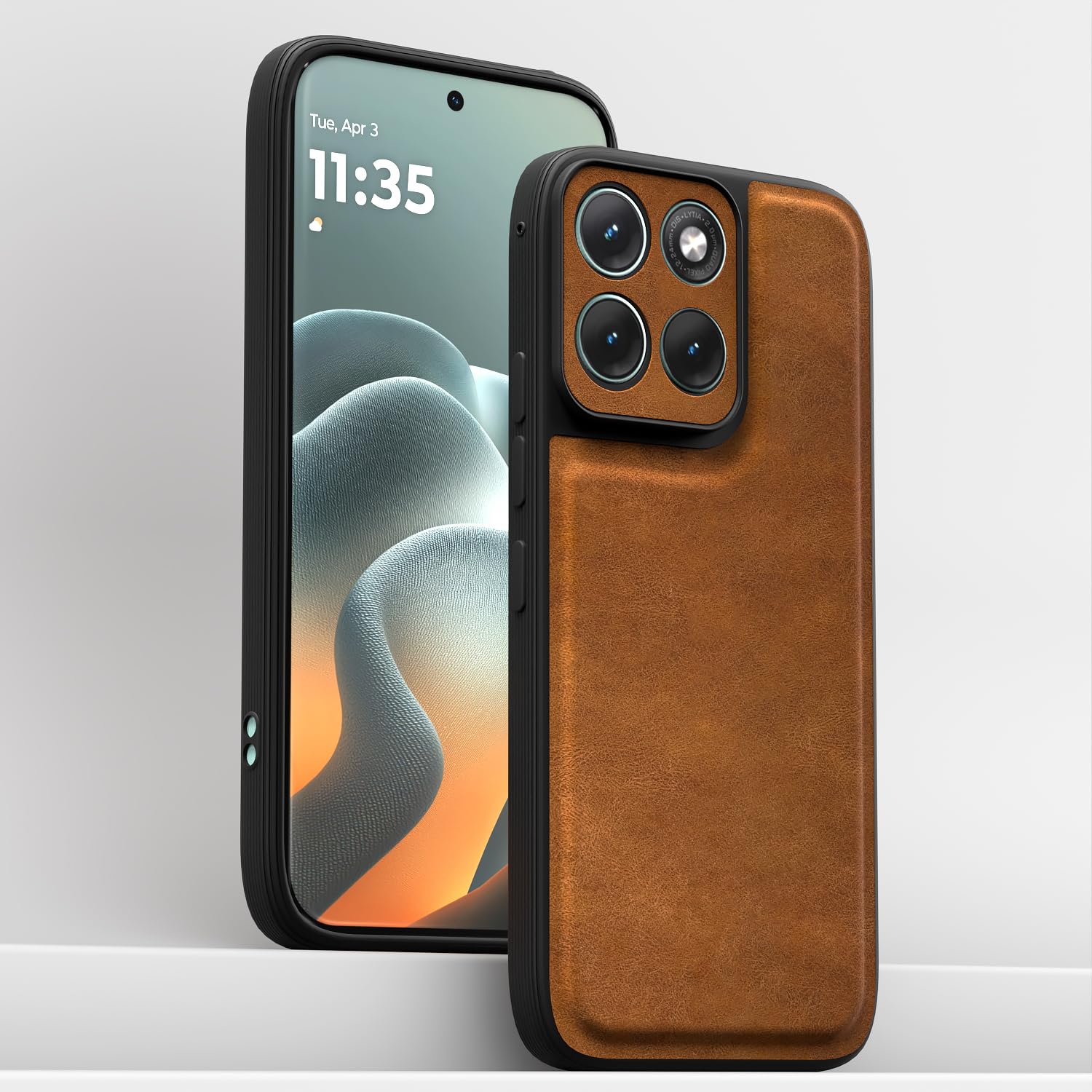 Moto Edge 70 Fusion 5G Leather mobile back cover in brown by Pikkme – photo 2
