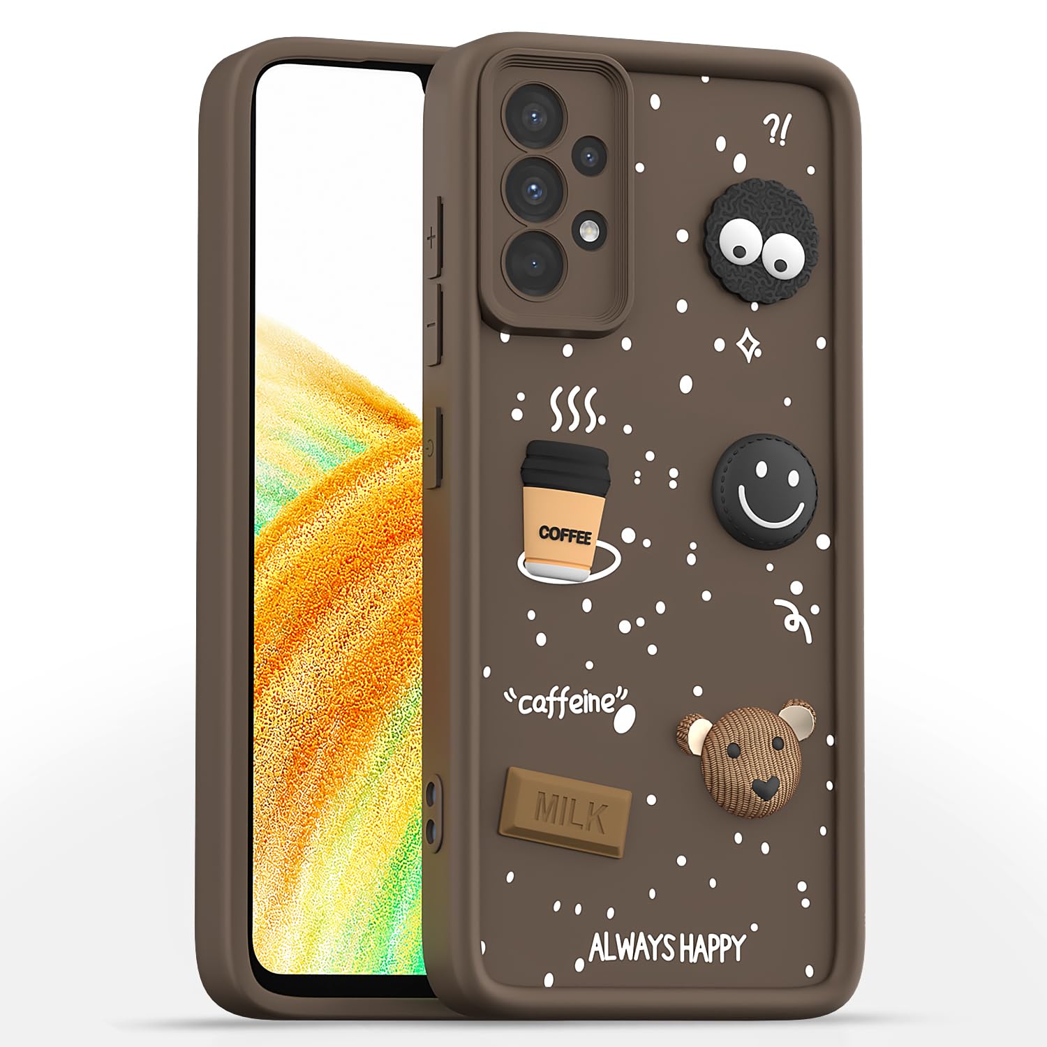 Pikkme brown Silicone back cover for Samsung A33 5G/3D