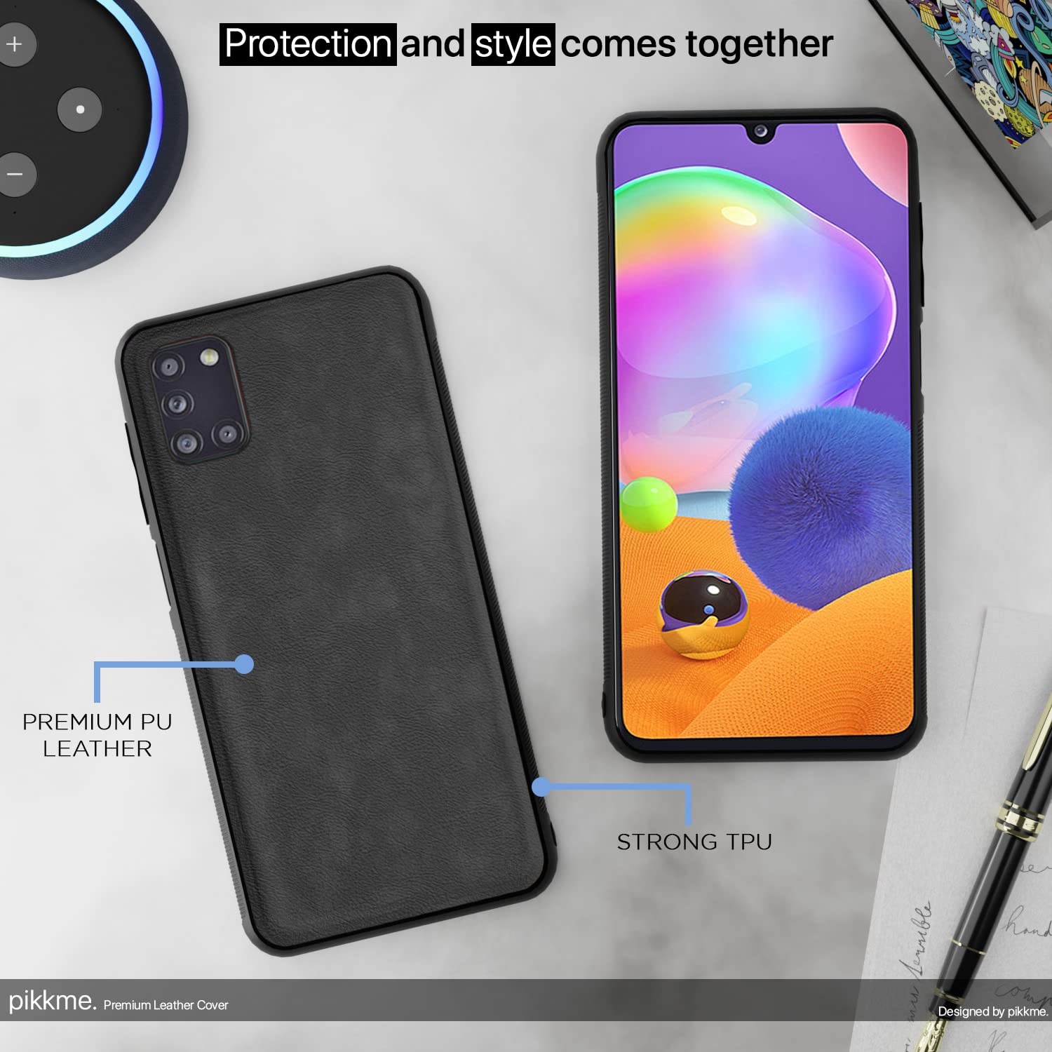 Pikkme Samsung A31 Leather grey mobile cover – photo 5