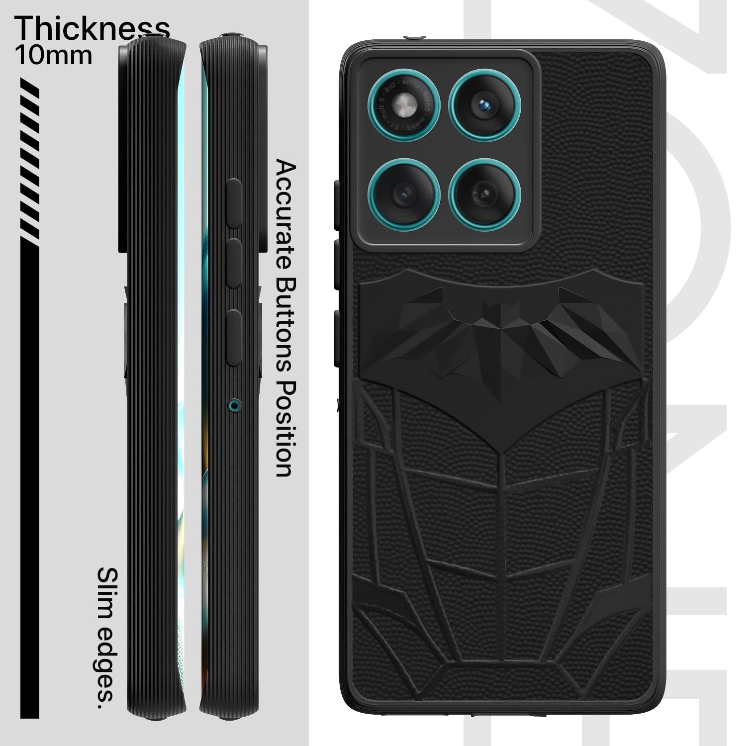Pikkme Motorola Moto Edge 60 Fusion 5G Stylish Shockproof Back Cover (Black)