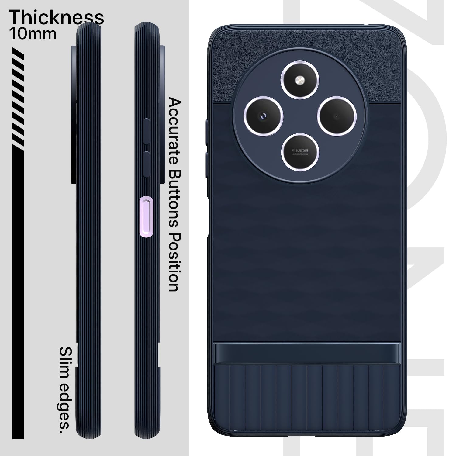 Pikkme Redmi 14c 5G / Redmi A4 5G / Poco C75 5G Gencase Back Cover (Blue)