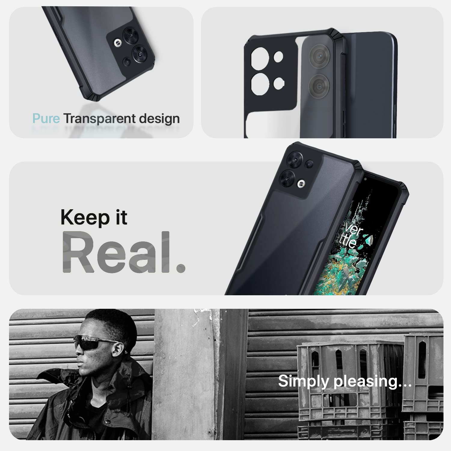 Oppo Reno 8 5G Hybrid mobile back cover in black by Pikkme – photo 4