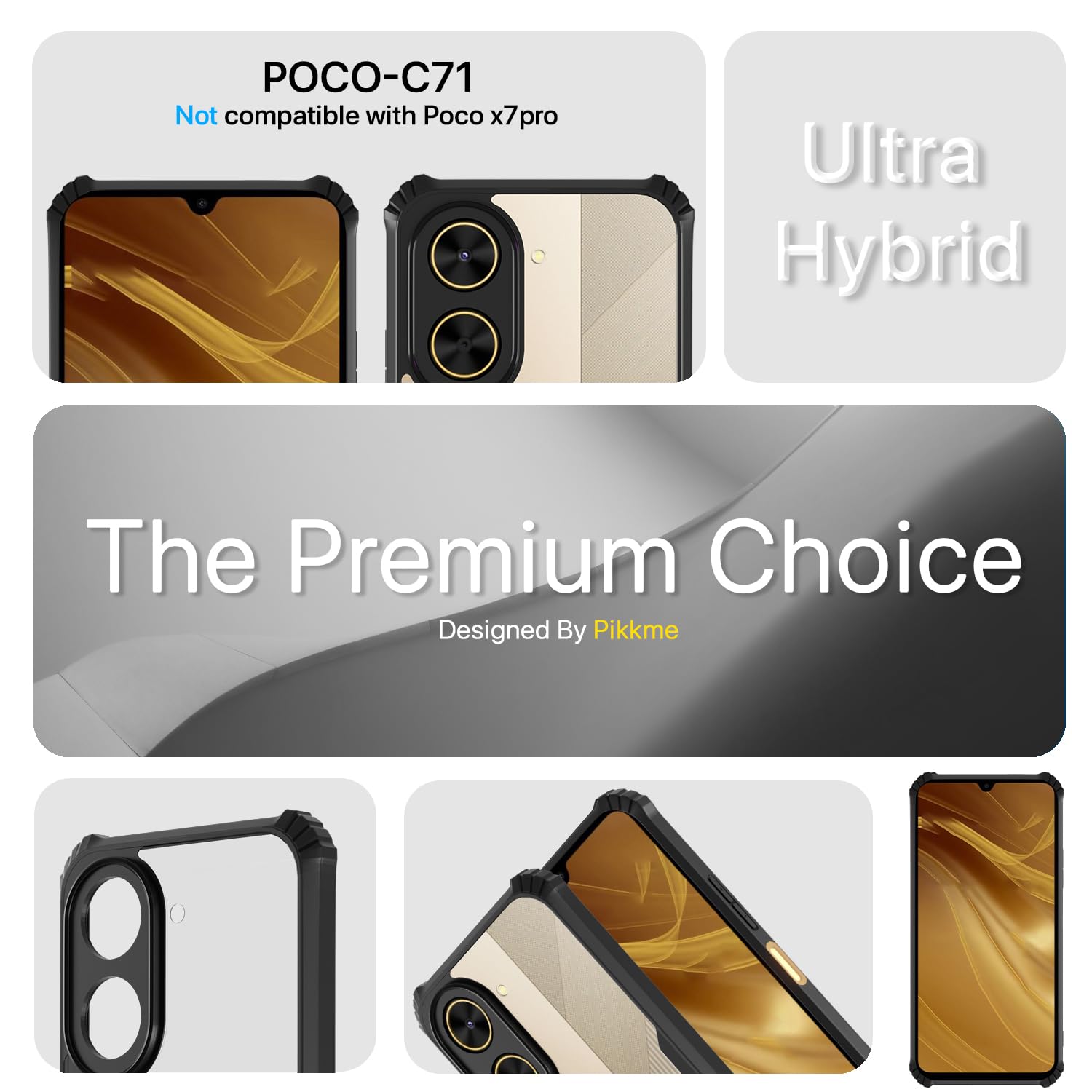 Pikkme Redmi A5/Poco C71 Eagle Back Cover (Black)
