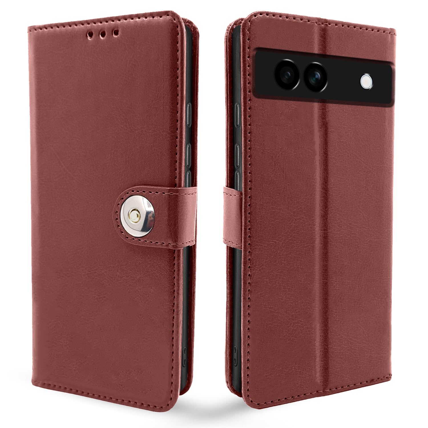 Pikkme Google Pixel 7A brown wallet flip cover