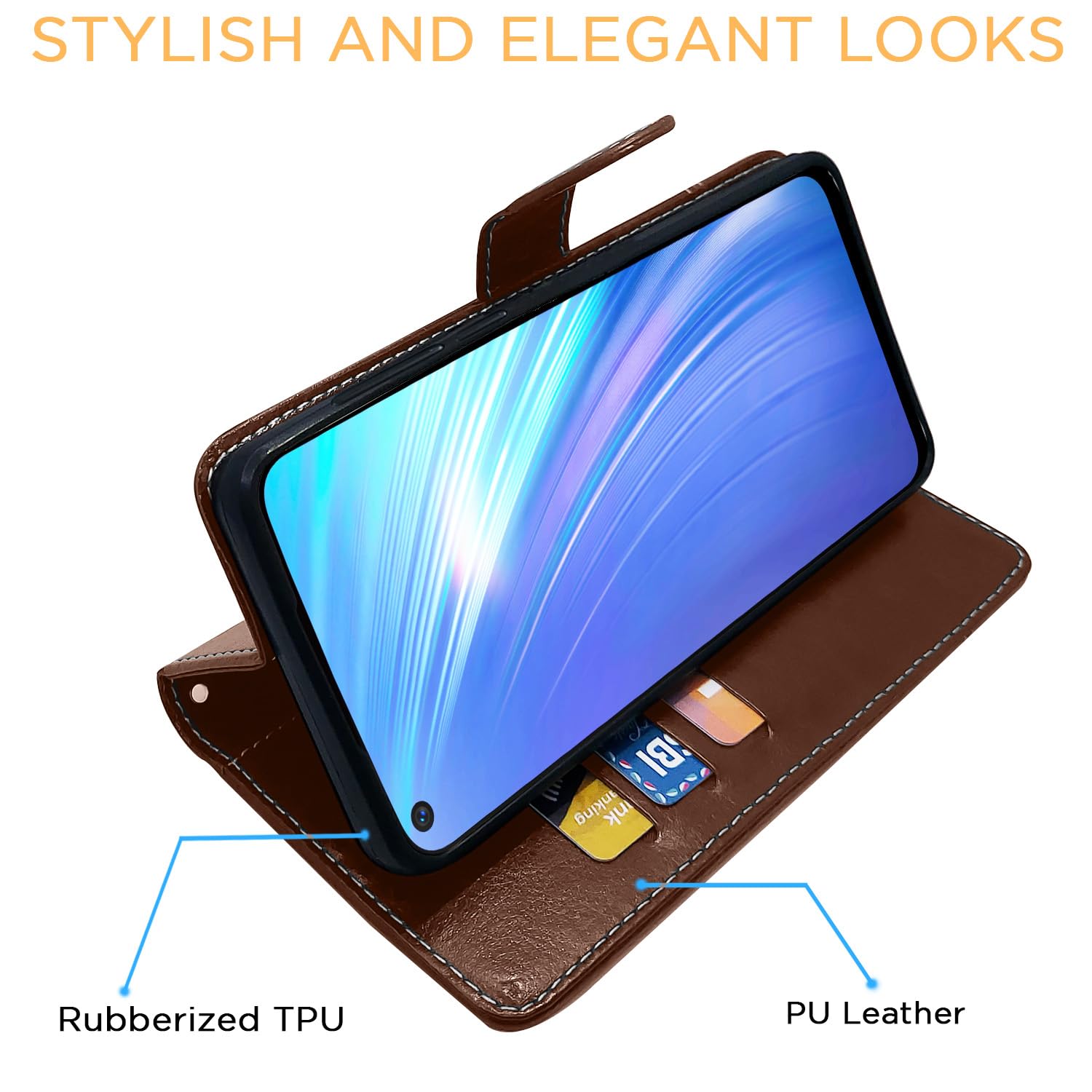 Realme 6/6i wallet flip cover in brown & coffee by Pikkme – photo 5
