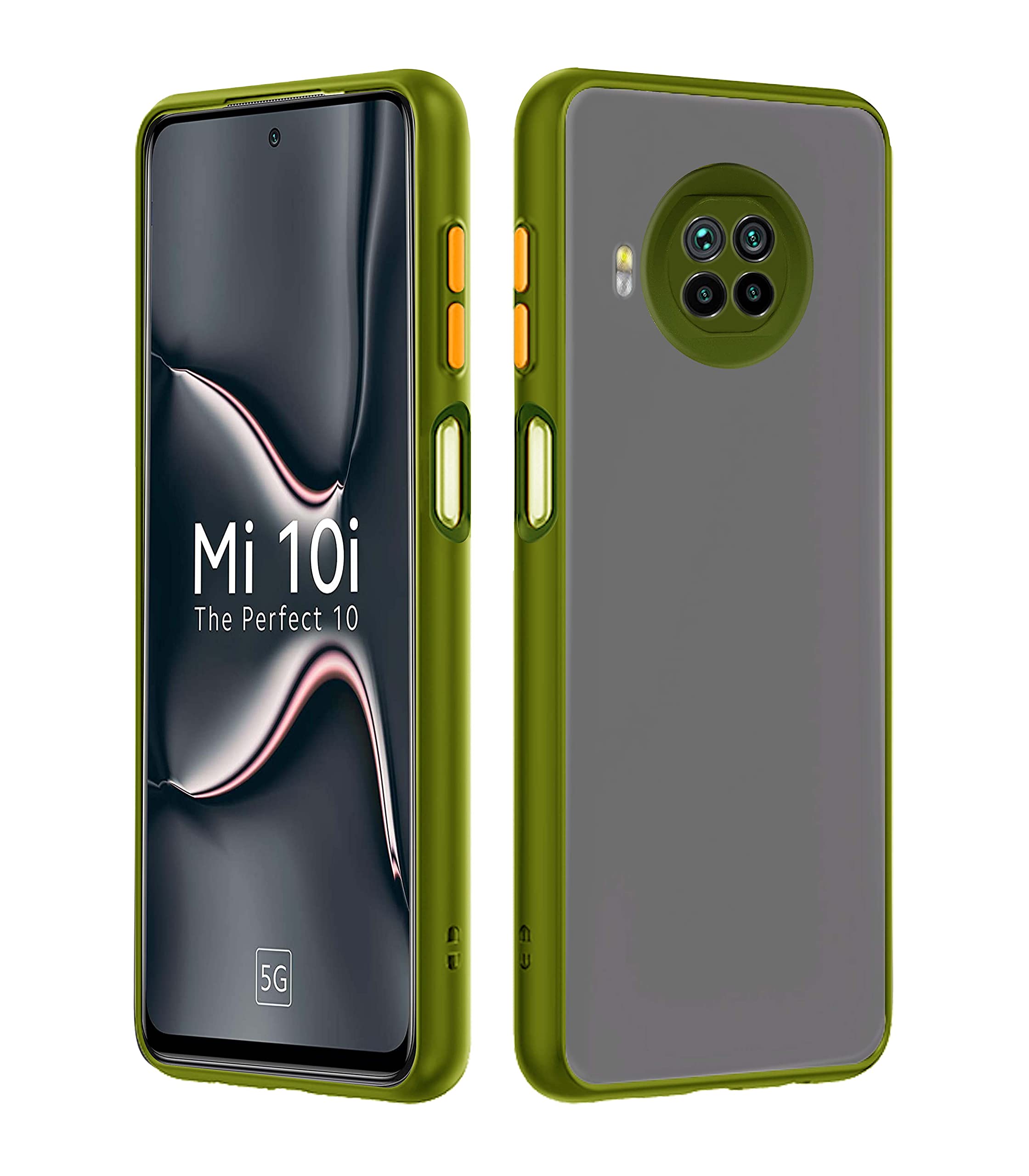 MI 10i 5G Matte mobile back cover in light green by Pikkme