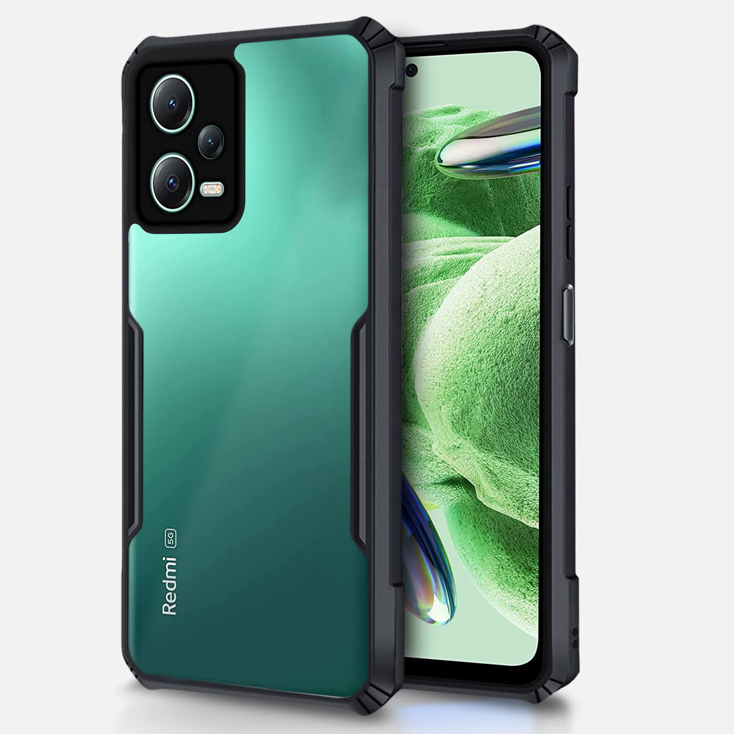 Black Hybrid mobile cover for Poco X5/Redmi Note 12 5G – Pikkme