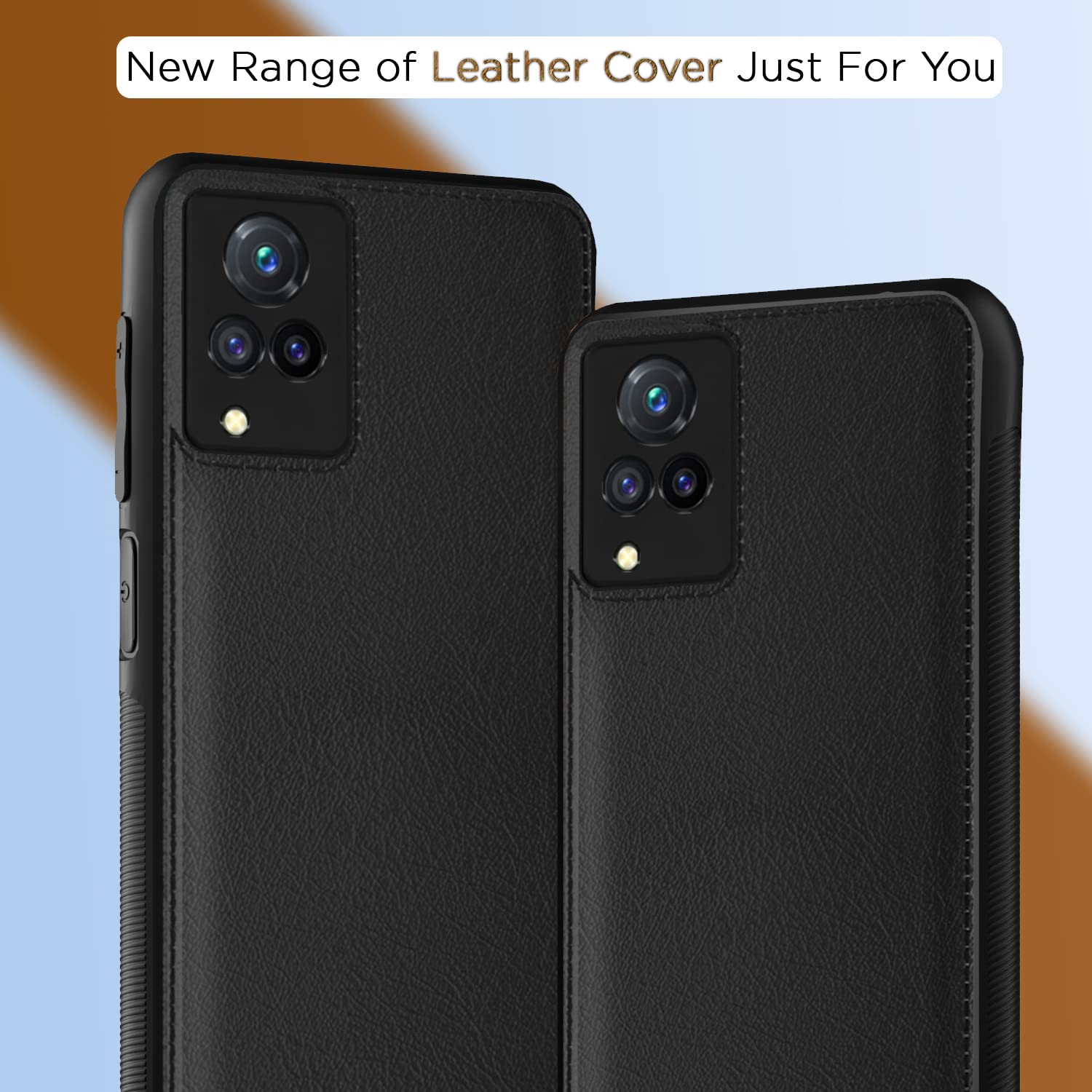 Pikkme Vivo V21 5G Leatherback Back Case | Black