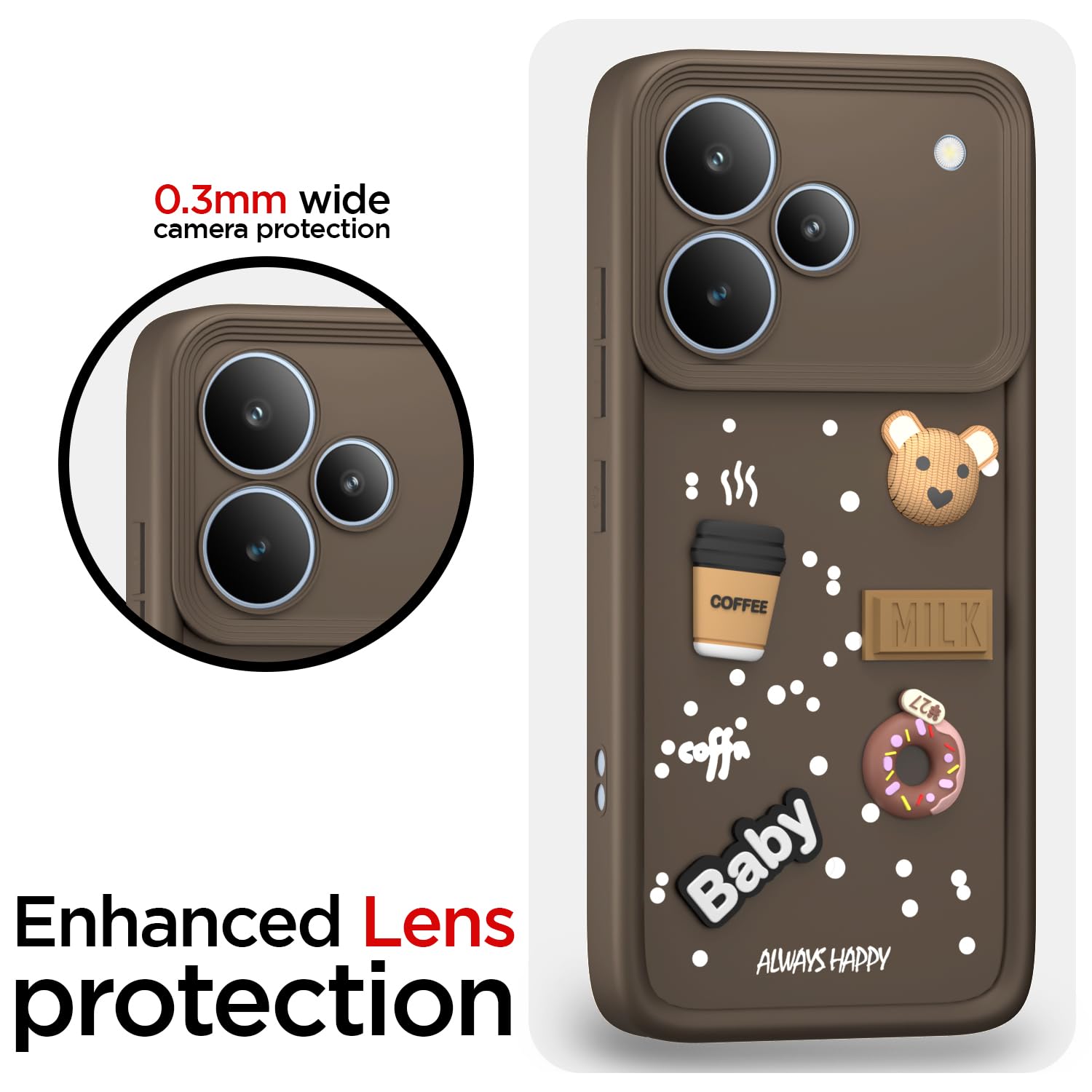 Pikkme Realme P4 Pro 5G/3D Silicone brown phone cover – photo 5