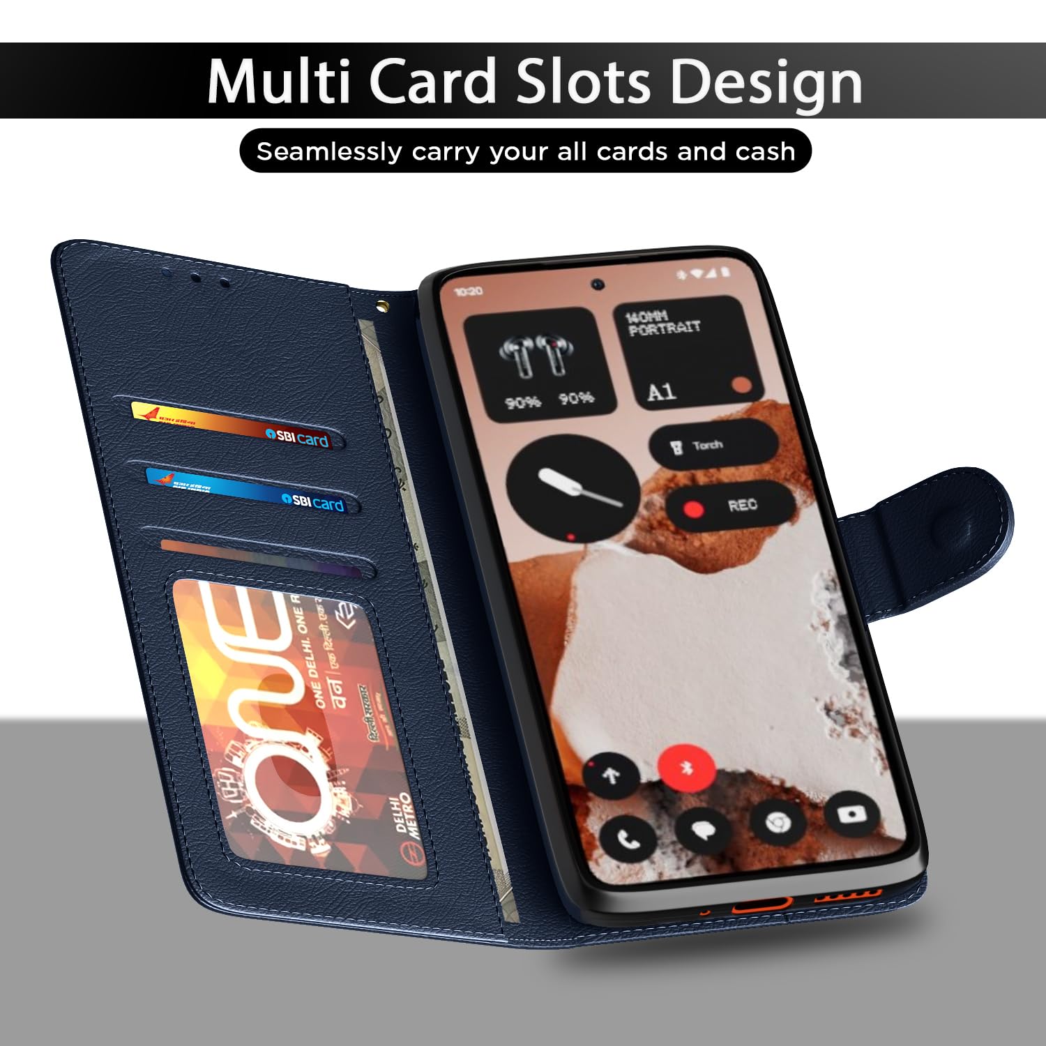 Pikkme CMF by Nothing Phone 2 Pro 5G Vintage Flip cover (Blue)