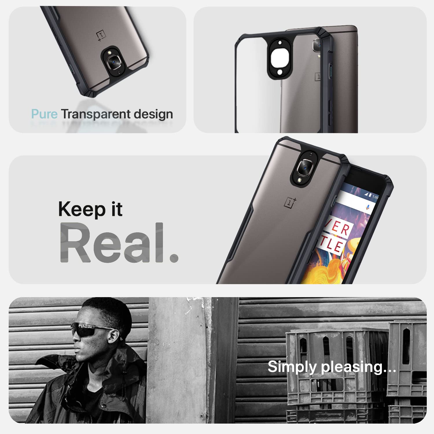 OnePlus 3T mobile back cover in black by Pikkme – photo 4