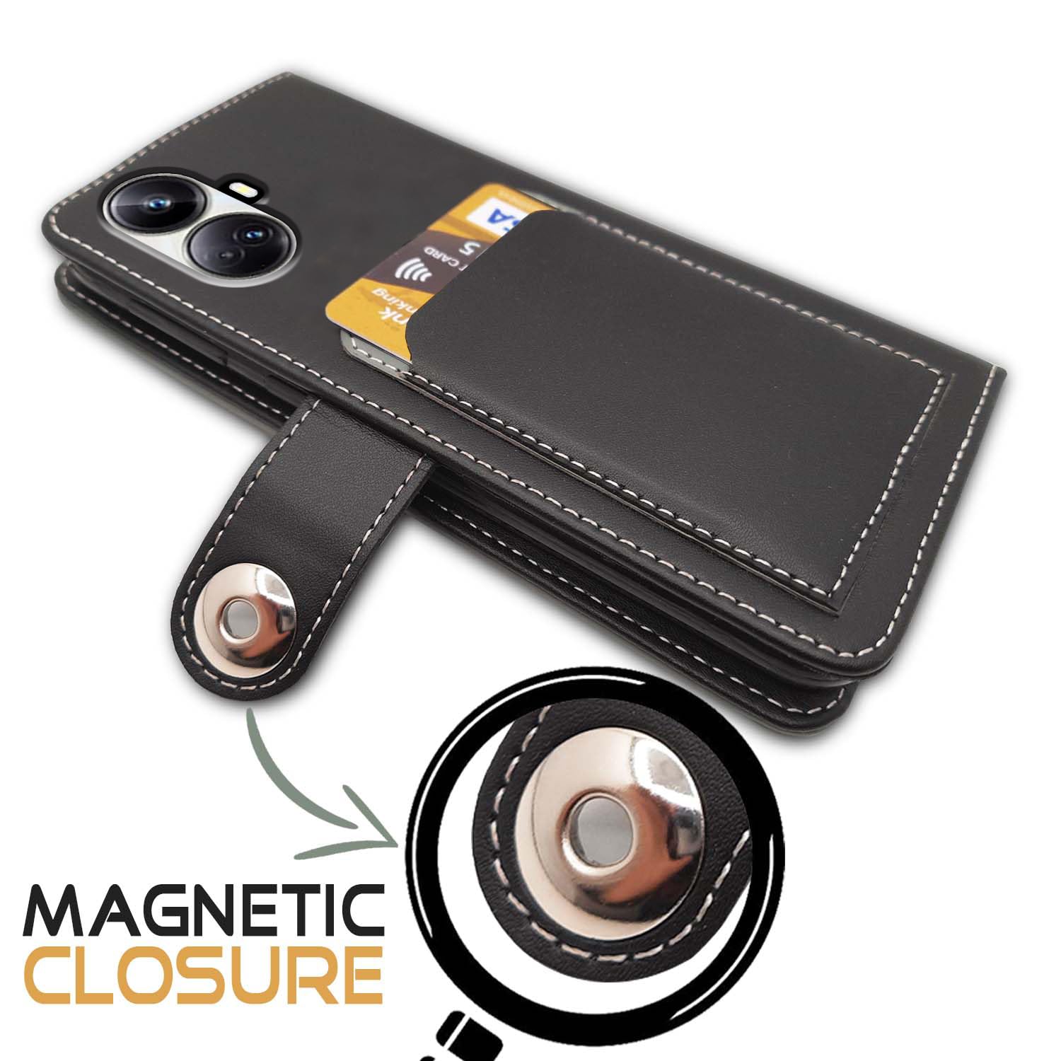 Grey mobile flip cover for Realme 10 Pro Plus 5G – Pikkme – photo 3
