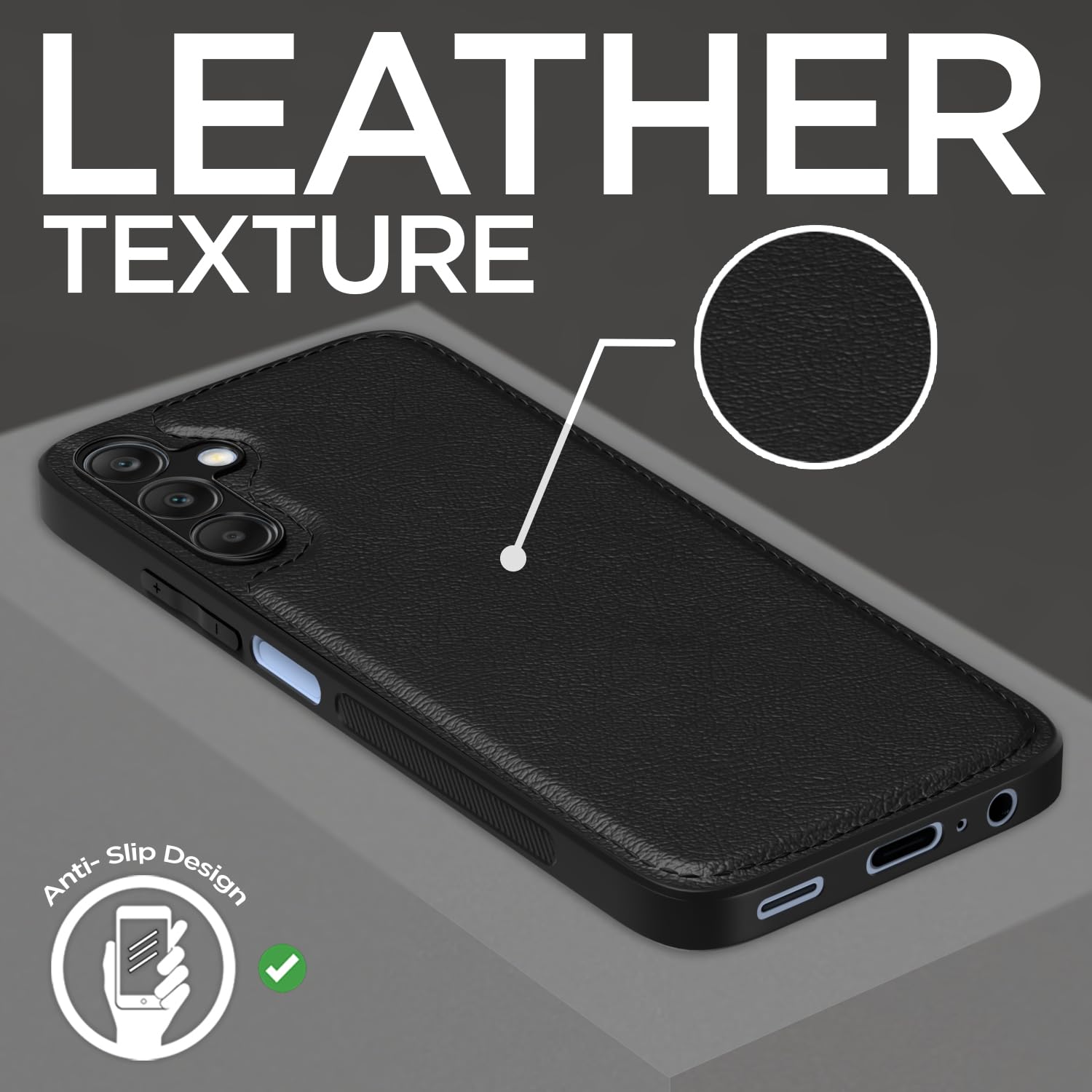Samsung A25 5G Leather mobile cover in black by Pikkme – photo 7