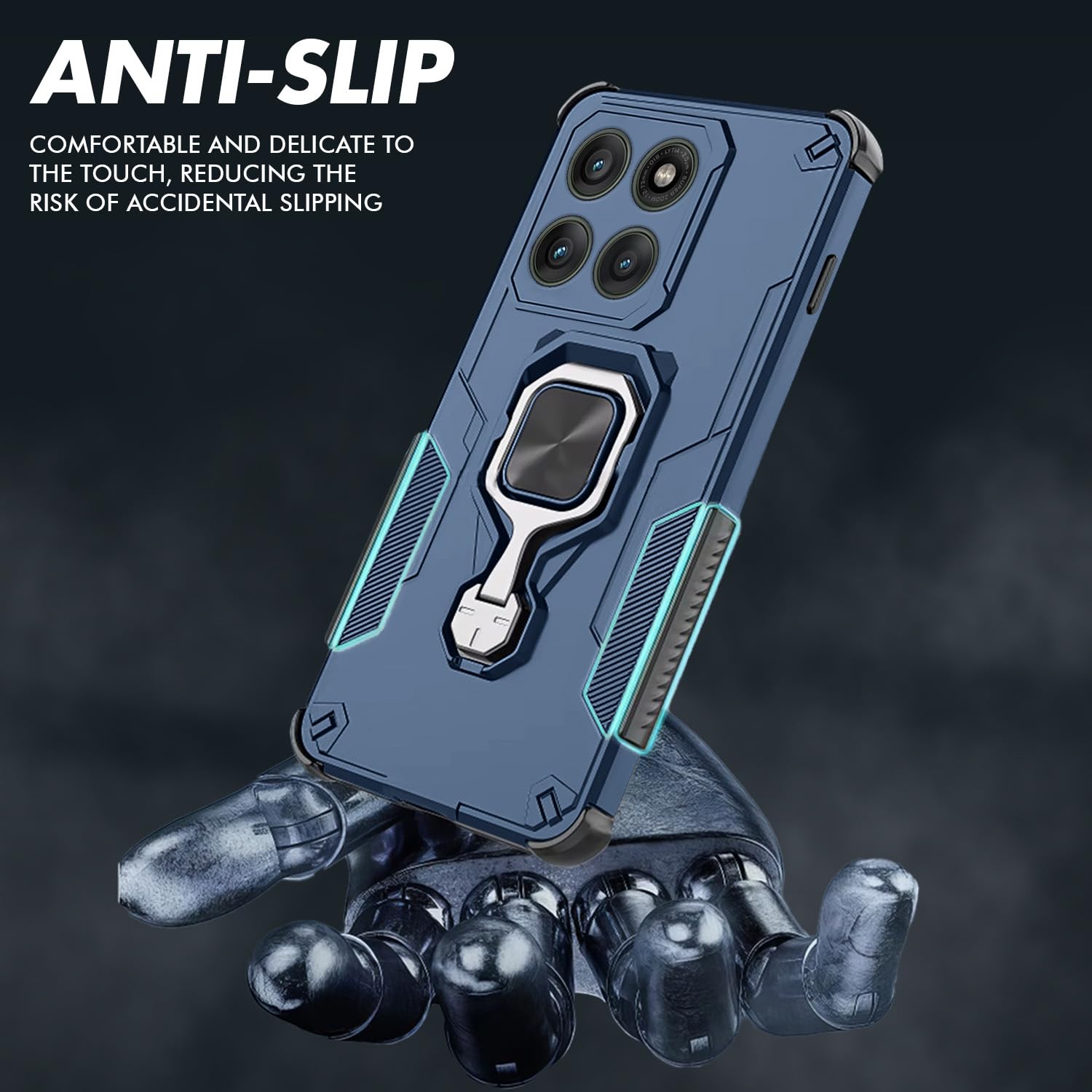 Moto Edge 60 Pro 5G Tough Armor mobile cover in blue by Pikkme – photo 4