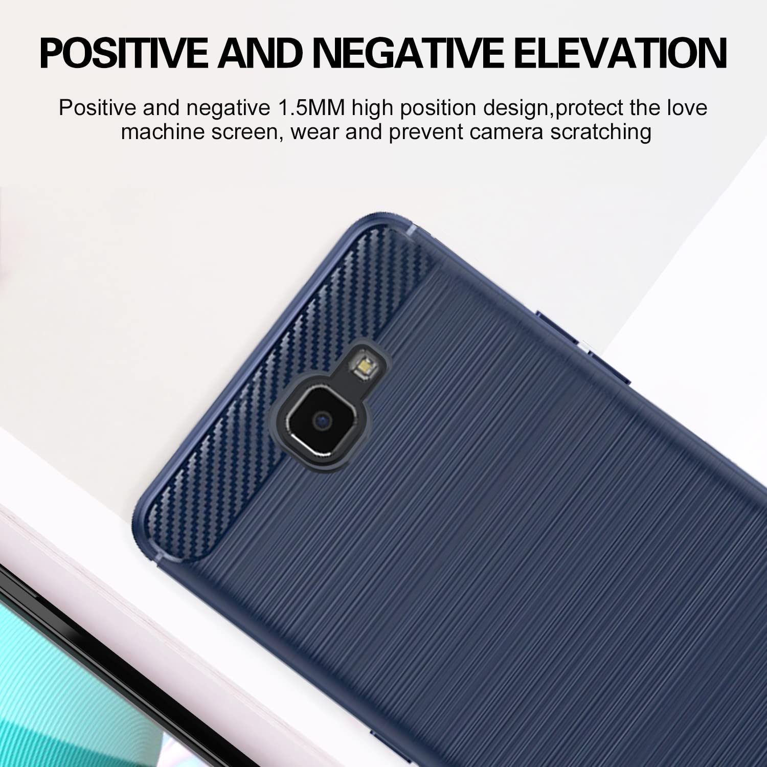 Pikkme Samsung Galaxy J7 Prime Hybrid Carbon Fiber Back Cover | Blue