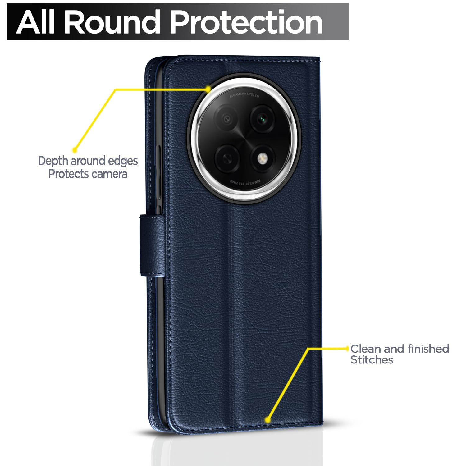 Pikkme Oppo F29 Pro 5G Vintage Flip Cover (Blue)