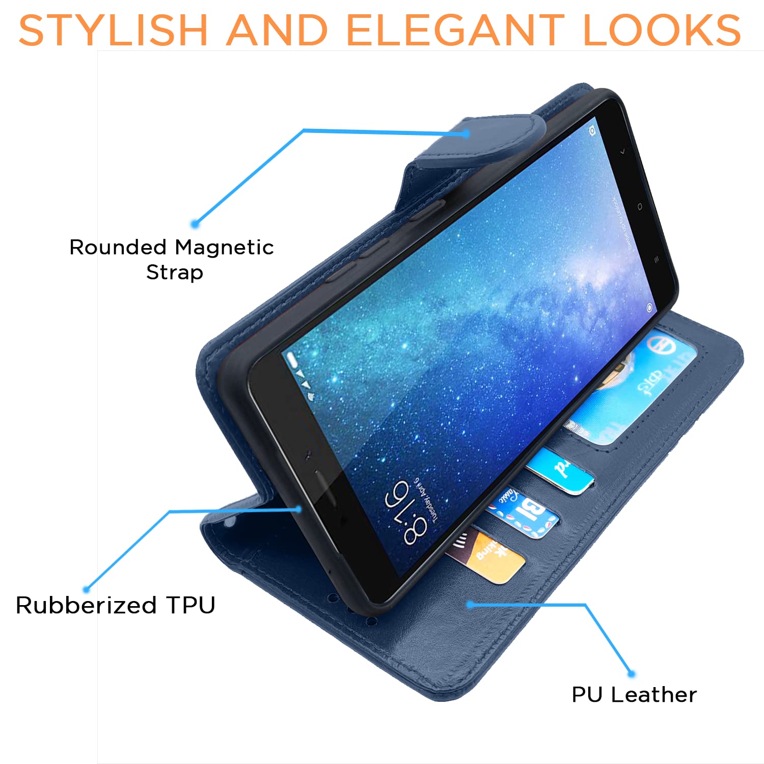 Blue Wallet flip case for Redmi 4 – Pikkme – photo 6